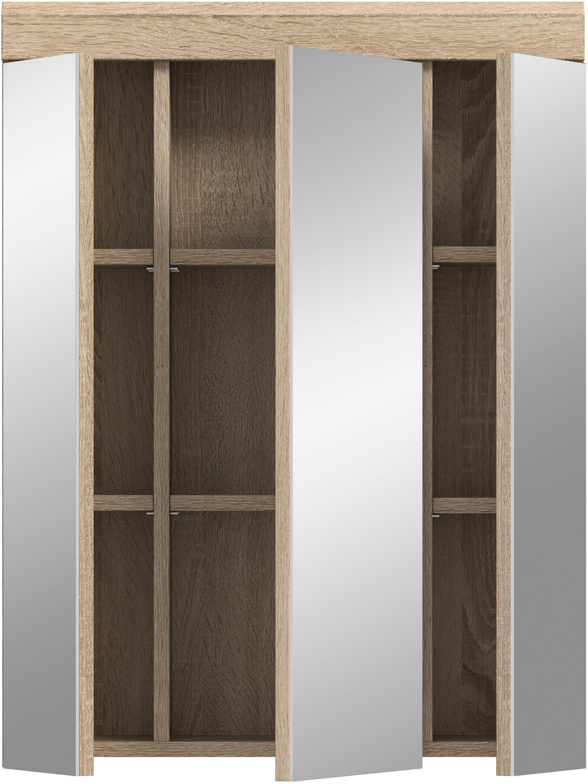 welltime Badezimmerspiegelschrank »SIENA, Breite 60cm, 3 Spiegeltüren, 9 Fächer, 6 Einlegeböden« TOPSELLER!, 1 Stk. tlg. in verschiedenen Farben erhältlich, Badmöbel, Spiegel, Badschrank, Bad