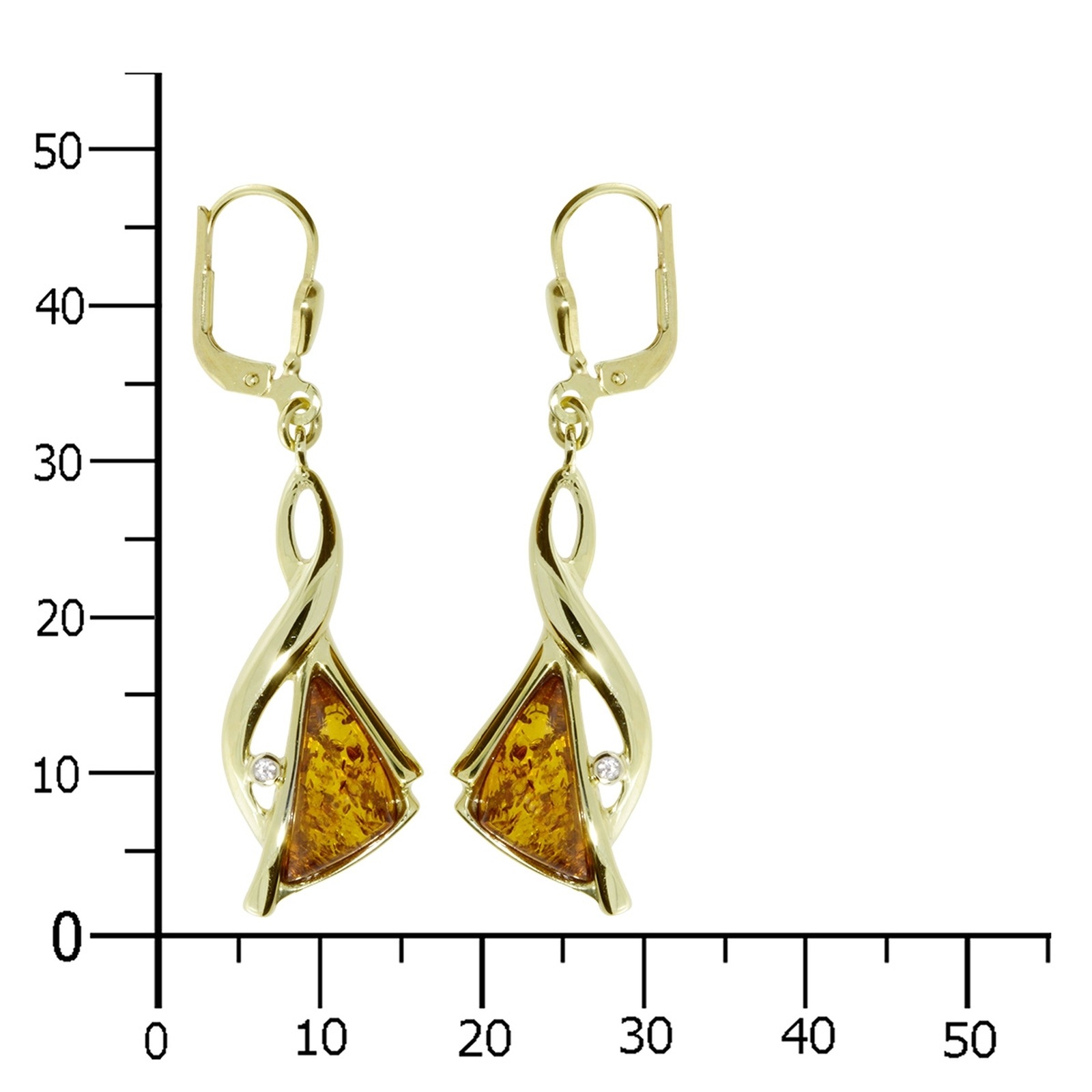 OSTSEE-SCHMUCK Paar Ohrhänger »- Aria - Gold 333/000 - Bernstein/Zirk.«