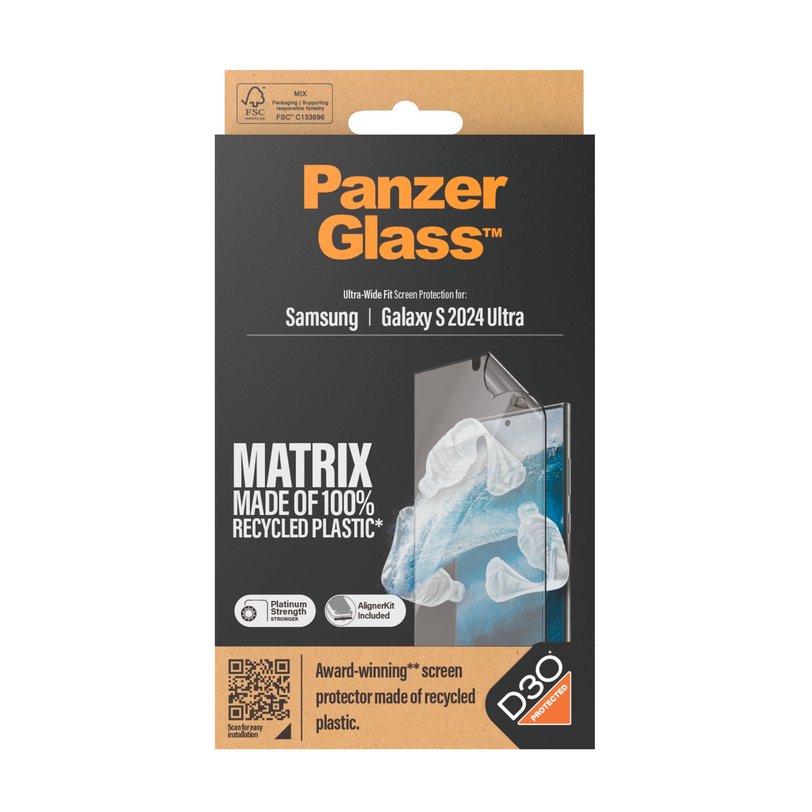 PanzerGlass Displayschutzfolie »Matrix Ultra Wide Fit Screen Protector«, für Samsung Galaxy S24 Ultra, Displayschutz, stoßfest, kratzbeständig