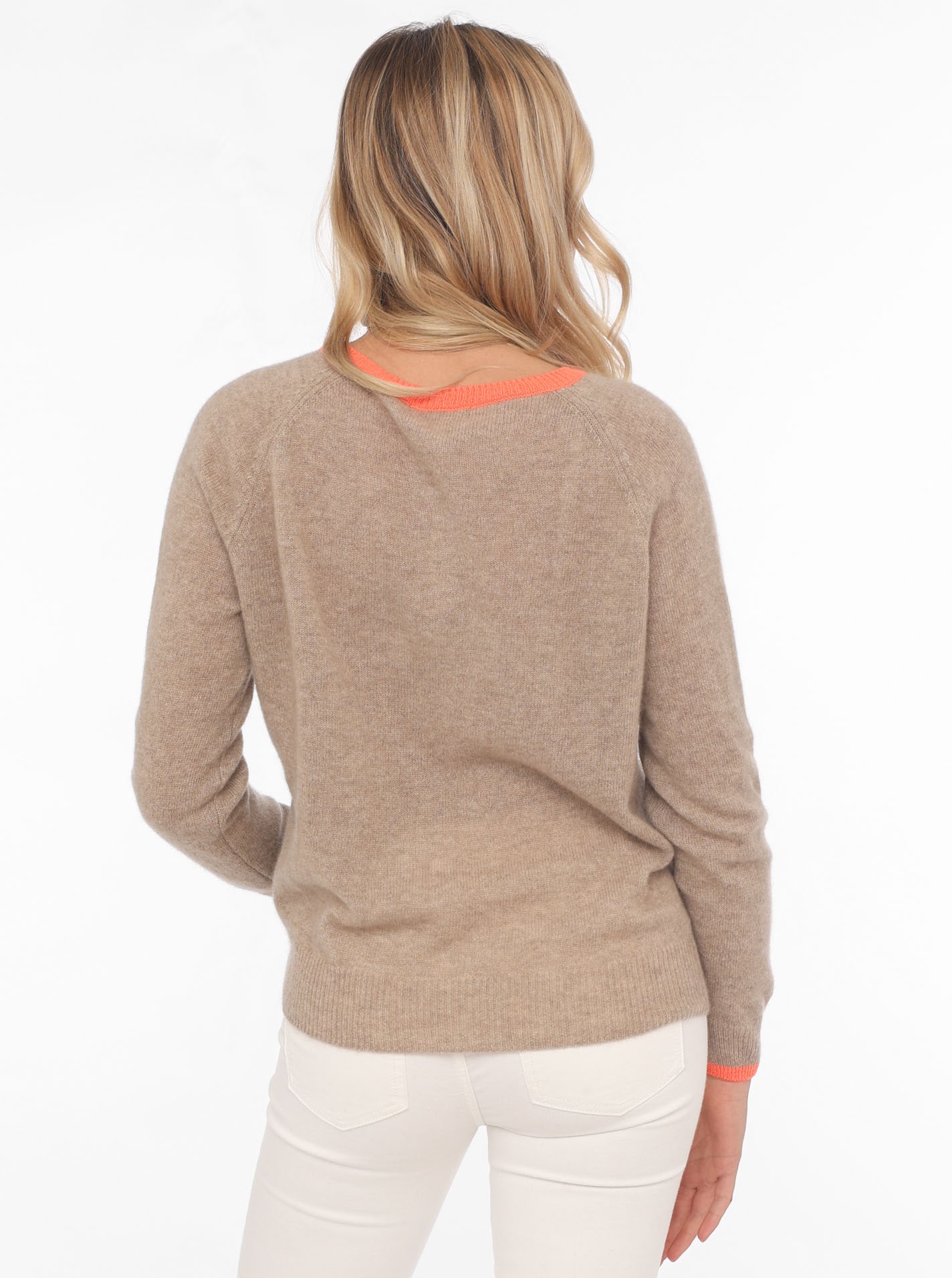 Zwillingsherz Kaschmirpullover »Big Round Neck "Herz"«, mit Rundhalsausschnitt und neonfarbenen Details