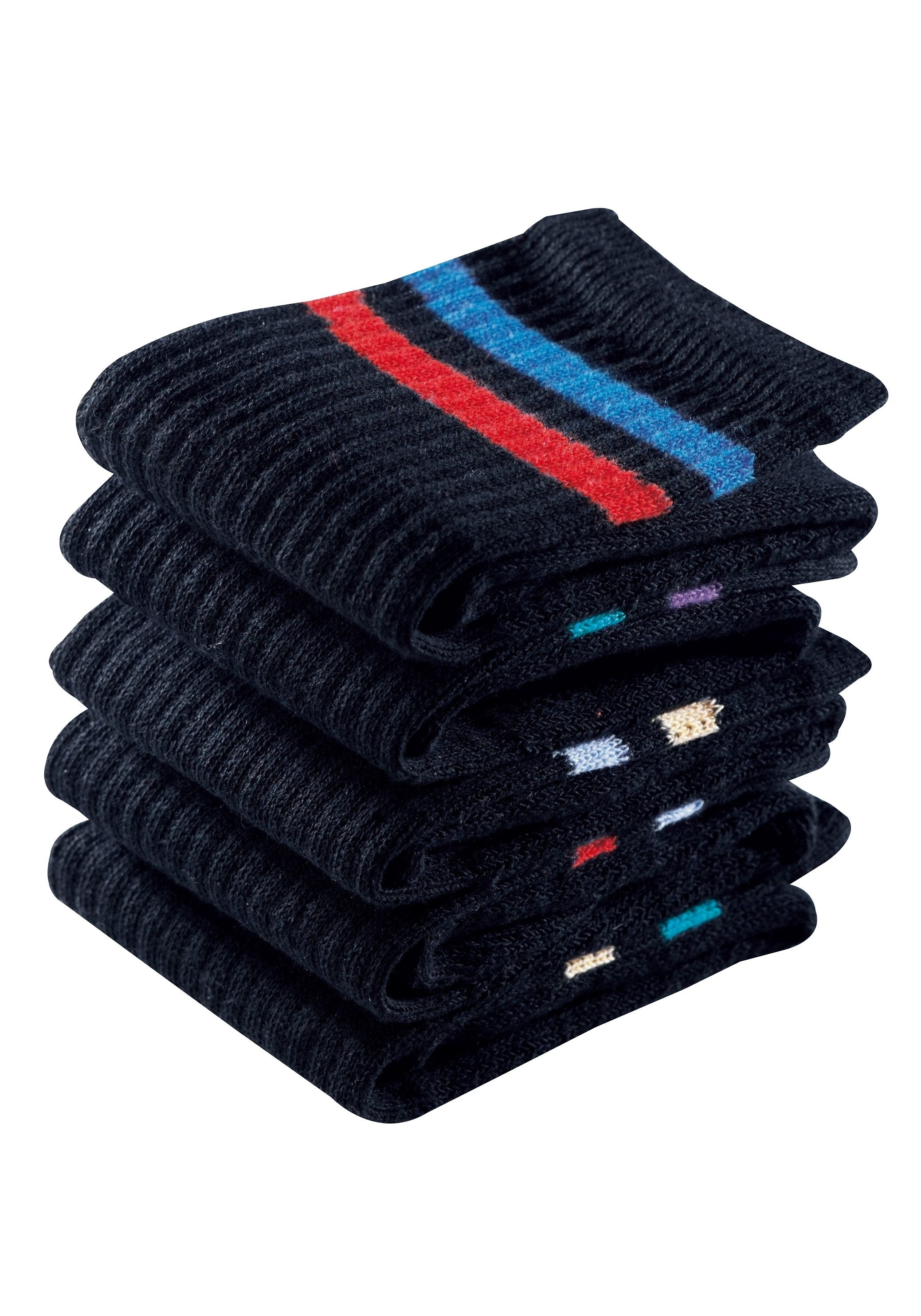 Go in Freizeitsocken, (Set, 6 Paar), mit farbigen Streifen