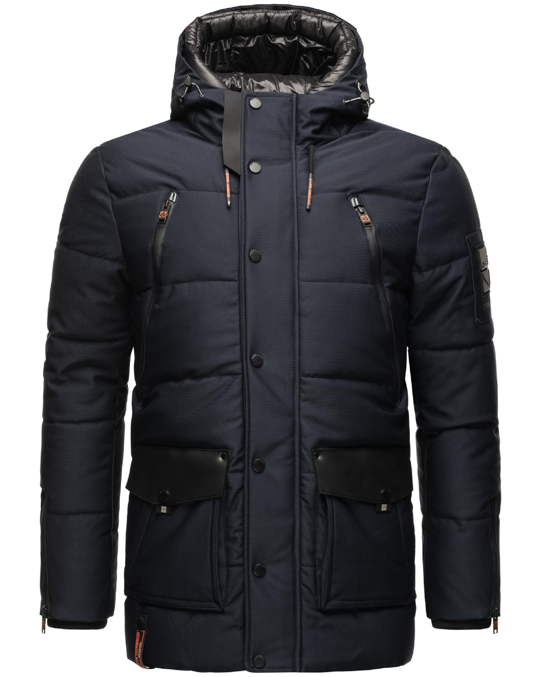 Stone Harbour Wintermantel »Winterjacke Mitjaa«, Warm gefütterter Herren Wintermantel mit doppelter Kapuze