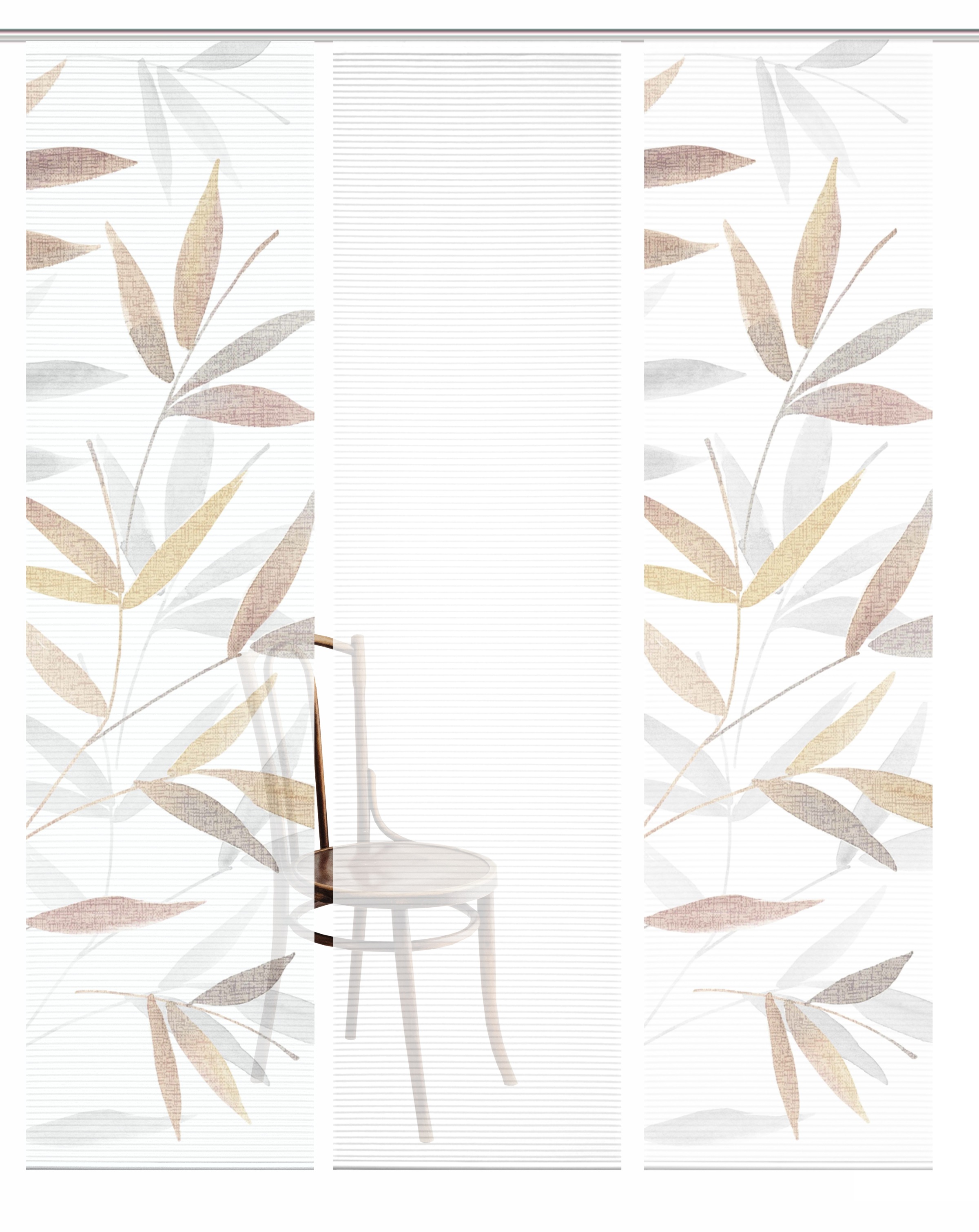 HOME in green Schiebegardine »RANDOW« Paneelwagen 3 Stk. tlg. SET DIGITALDRUCK,BAMBUSOPTIK RECYCELT