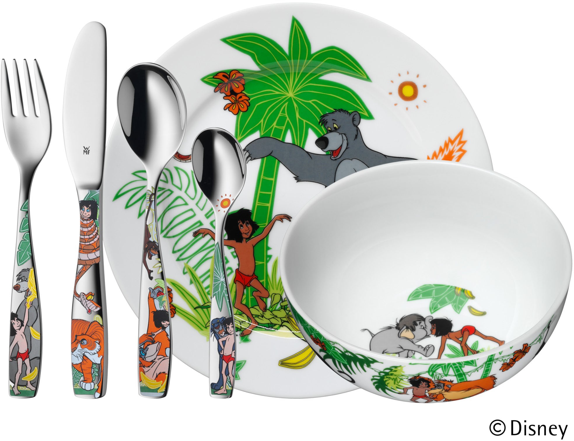 WMF Kindergeschirr-Set »Dschungelbuch«, (Set, 6 tlg.), Geschirr mit buntem Kindermotiv, 6 Teile, für 1 Person