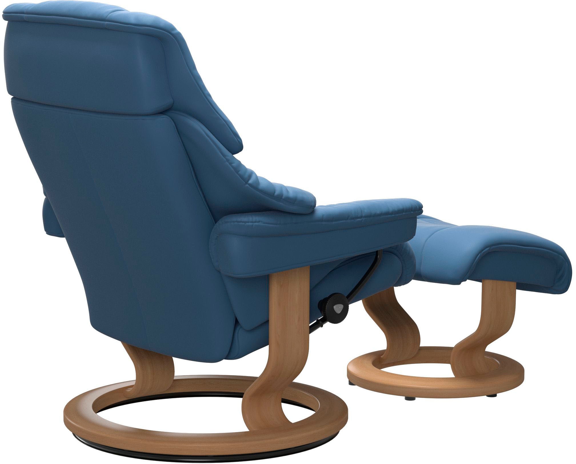 Stressless® Relaxsessel »Reno« Set, Relaxsessel mit Hocker,  mit Hocker, mit Classic Base, Größe S, M & L, Gestell Eiche