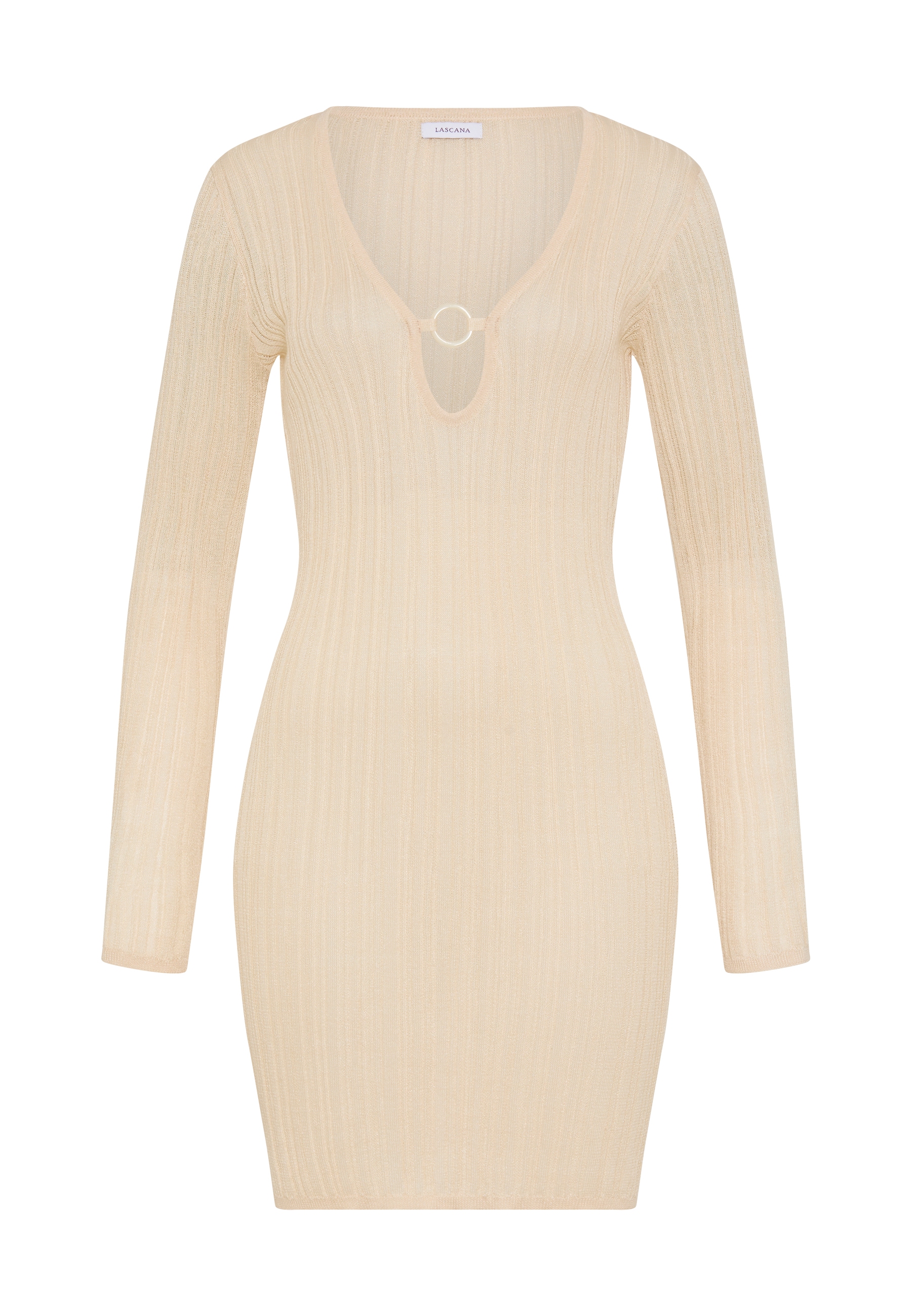 LSCN by LASCANA Strandkleid Strickkleid mit langen Ärmeln, Cover-up, Beachkleid