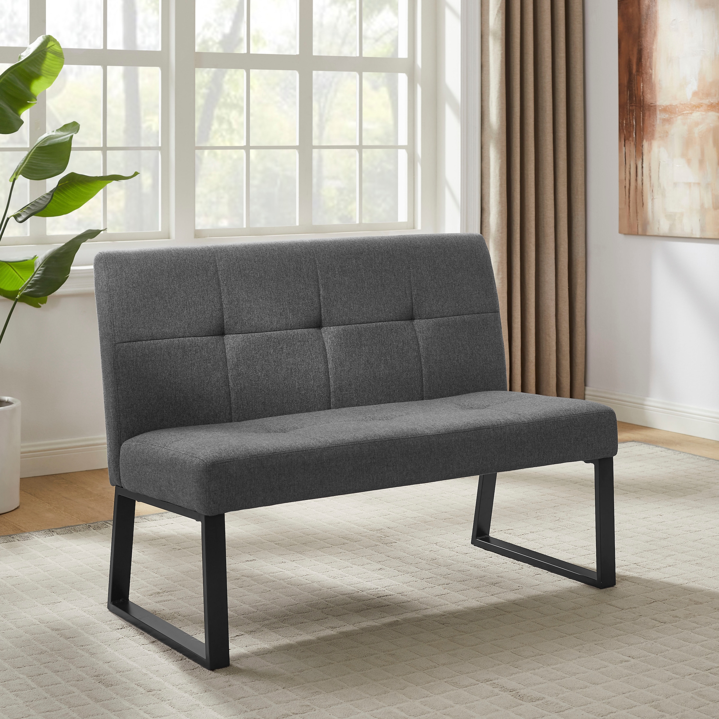 OTTO home Bank »Geranie« Strukturstoff Bezug, schwarzes Metallgestell, Breite 121 cm