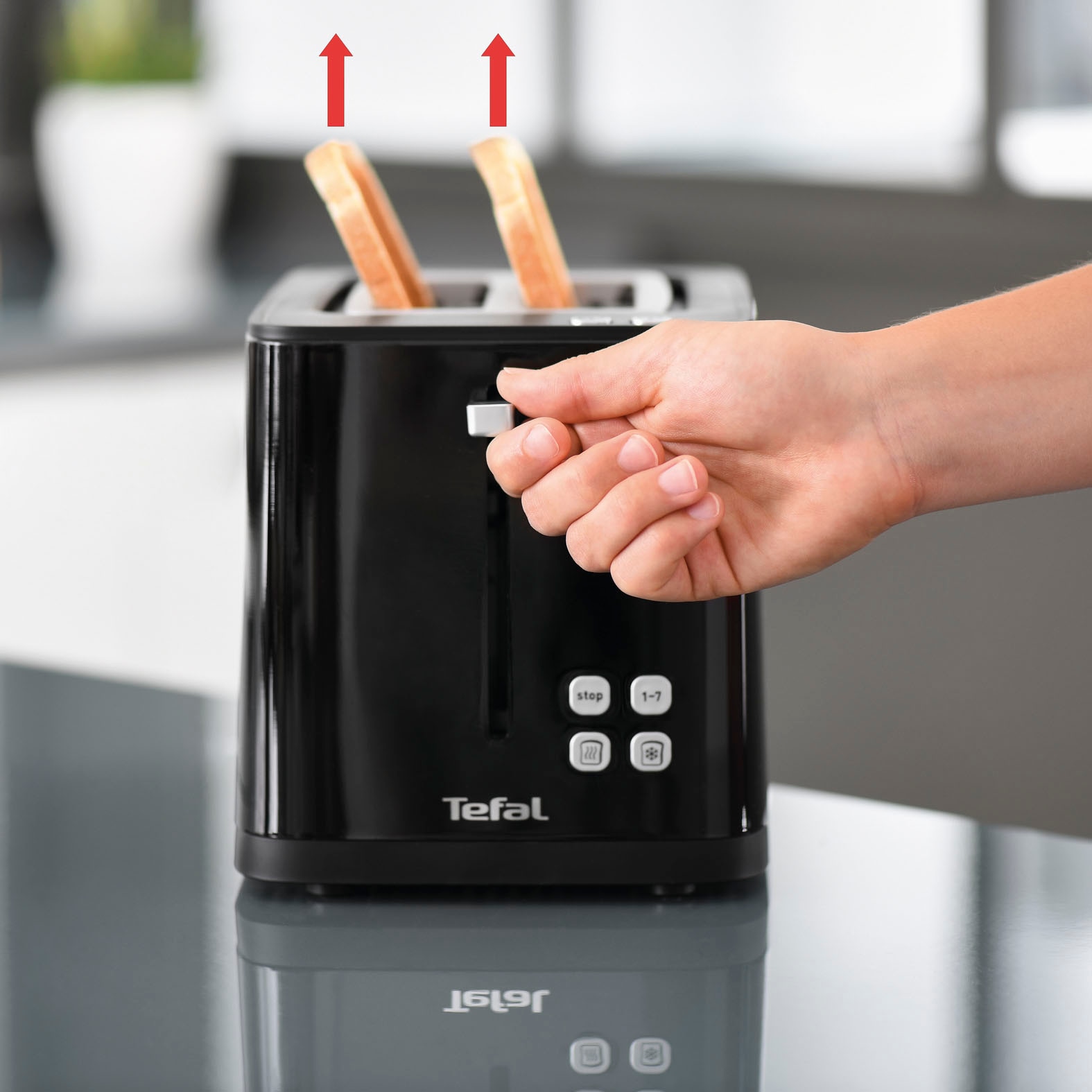 Krups Toaster »KH6418 Smart\'n Light«, 2 kurze Schlitze, 800 W,  Digitaldisplay, 7 Bräunungsstufen, automatische Zentrierung des Brots jetzt  bei OTTO