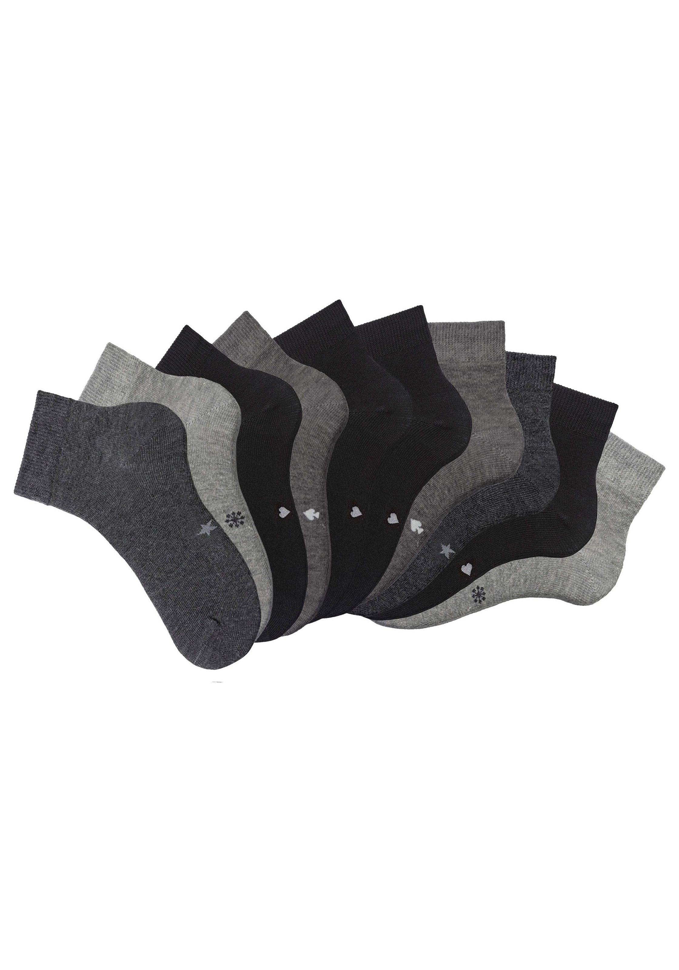 H.I.S Kurzsocken, (Packung, 10 Paar), mit eingestrickten Symbolen