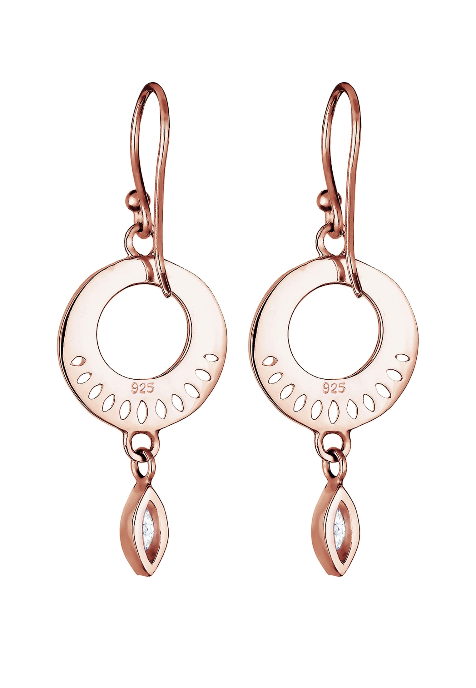 Elli Premium Paar Ohrhänger »Ohrringe Ohrhänger Ornament Zirkonia 925 Sterling Silber«