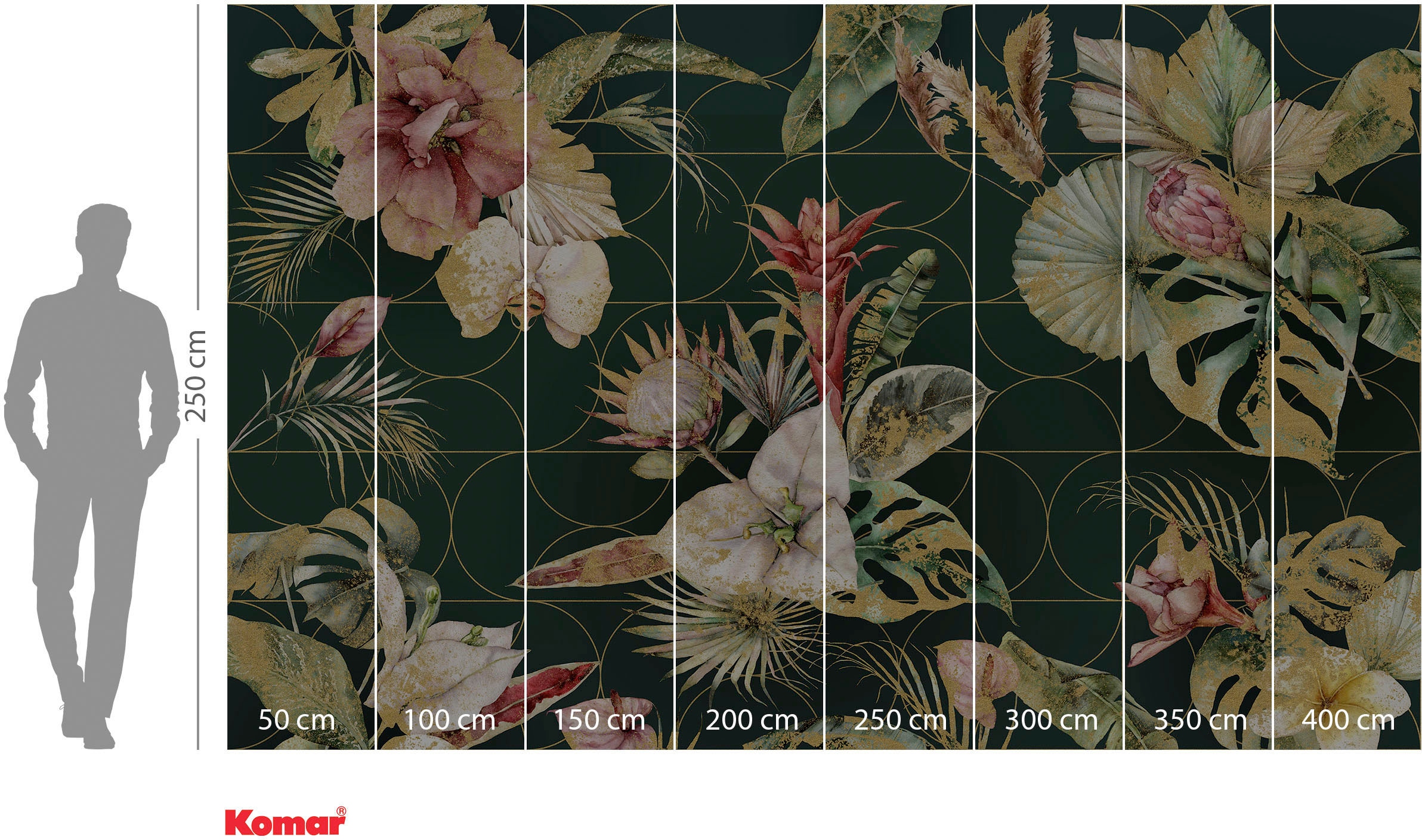 Komar Vliestapete »Digitaldruck Vlies - Golden Growth - Größe 400 x 250 cm«, bedruckt, Wohnzimmer, Schlafzimmer