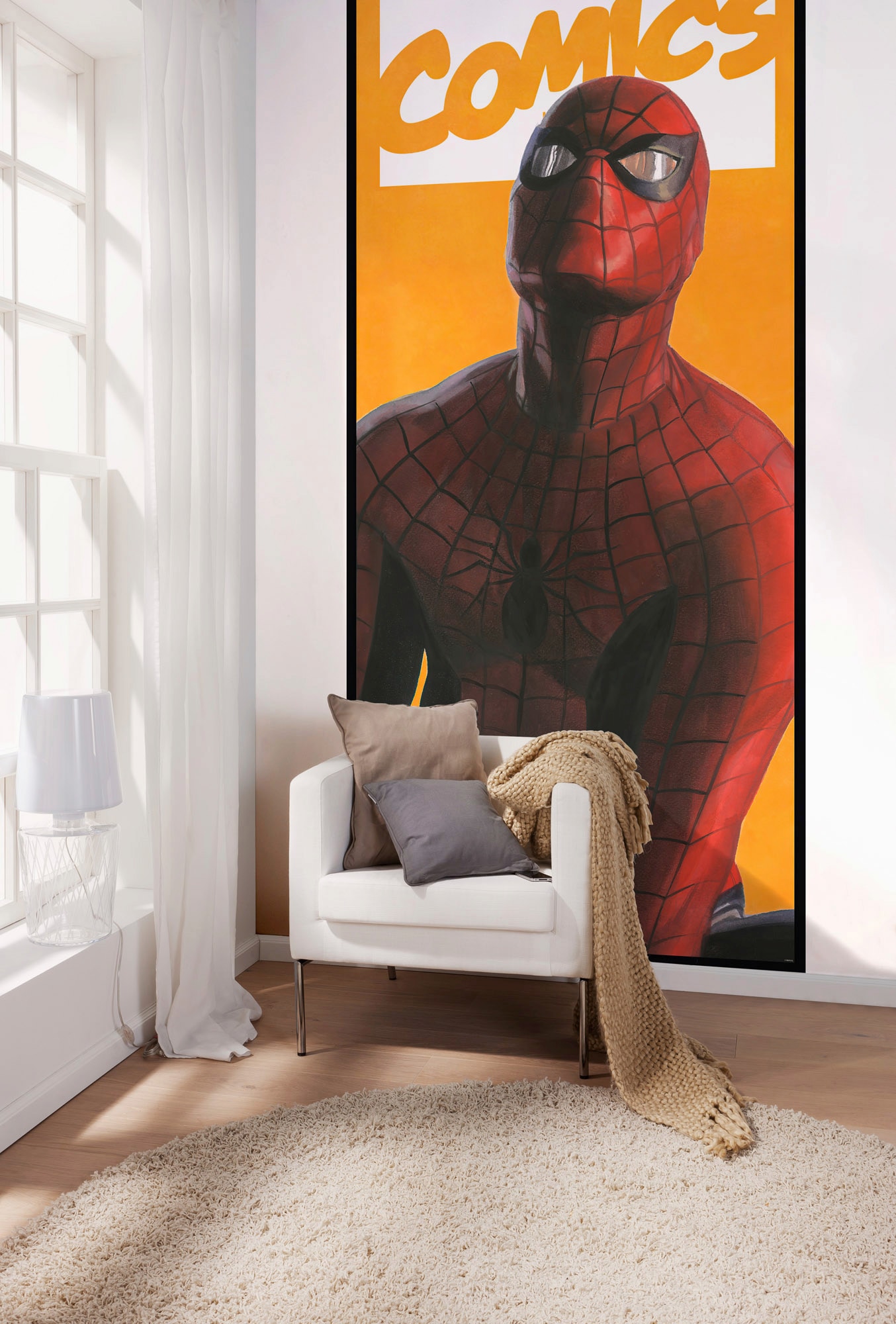 Komar Vliestapete »Digitaldruck Vlies - Spider-Man Comic - Größe 100 x 250 cm«, bedruckt, Kinderzimmer