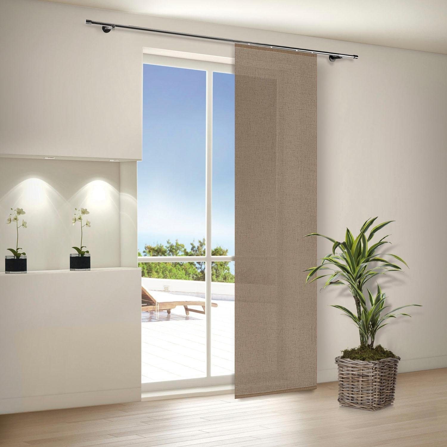 Gerster Schiebegardine »Pius« Paneelwagen 1 Stk. tlg. HxB: 245x60, Flächenvorhang Uni mit Befestigungszubehör