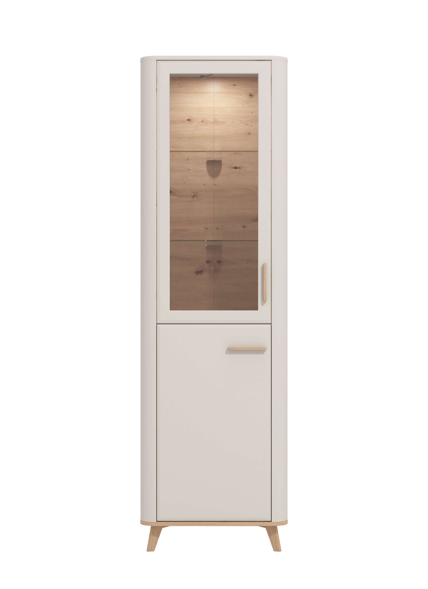 Home affaire Vitrine »Darwen Vitrinenschrank, Glasschrank, Standvitrine, Highboard/Sideboard« 2 Türen, 4 Einlegeböden, 5 Fächer, Gesamtmaße (B/T/H): 58/40/193 cm