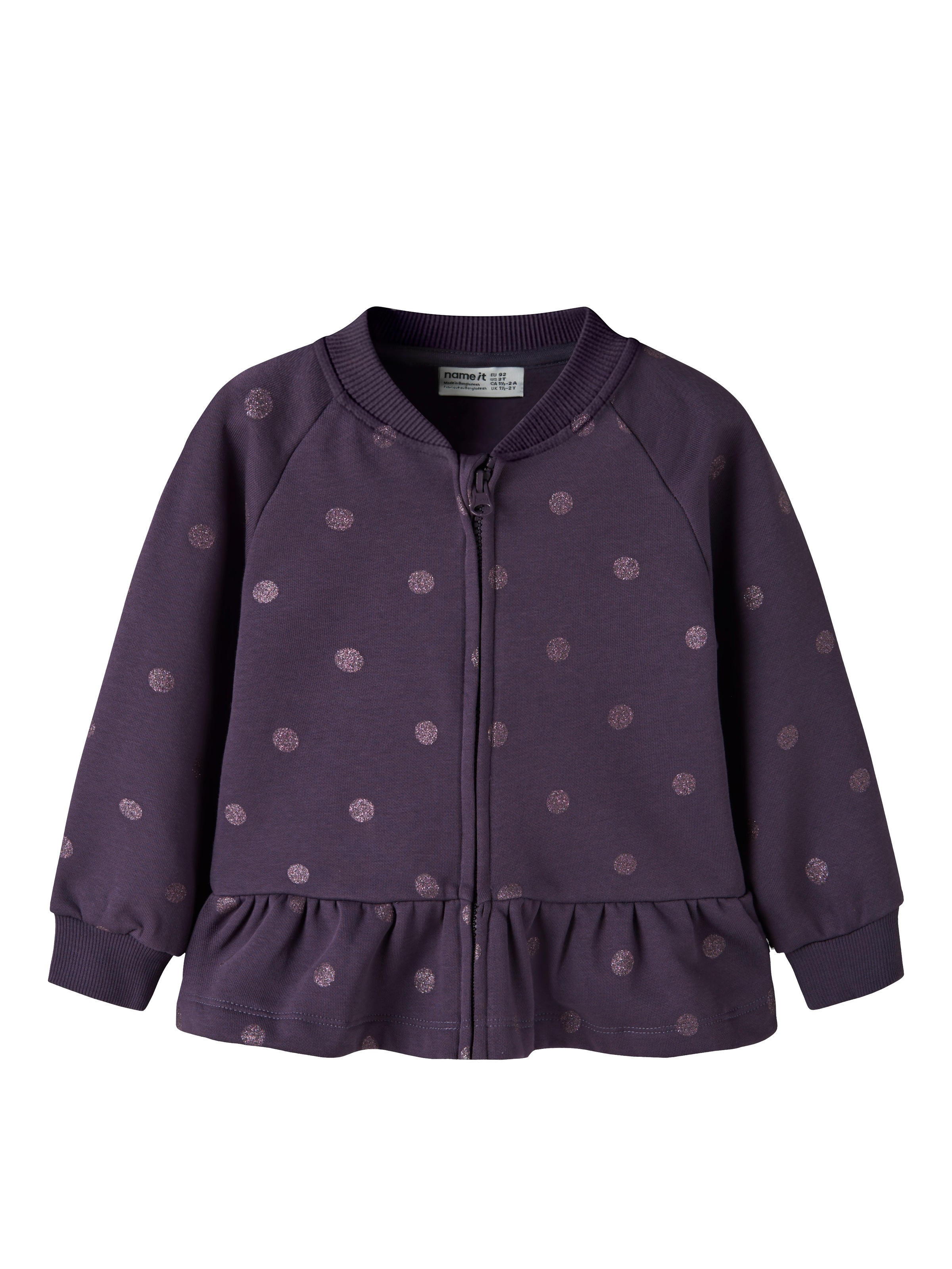 Name It Sweatjacke »NMFOVIDIA LS SWE CARD BRU BF« Baumwollmischung, regular fit