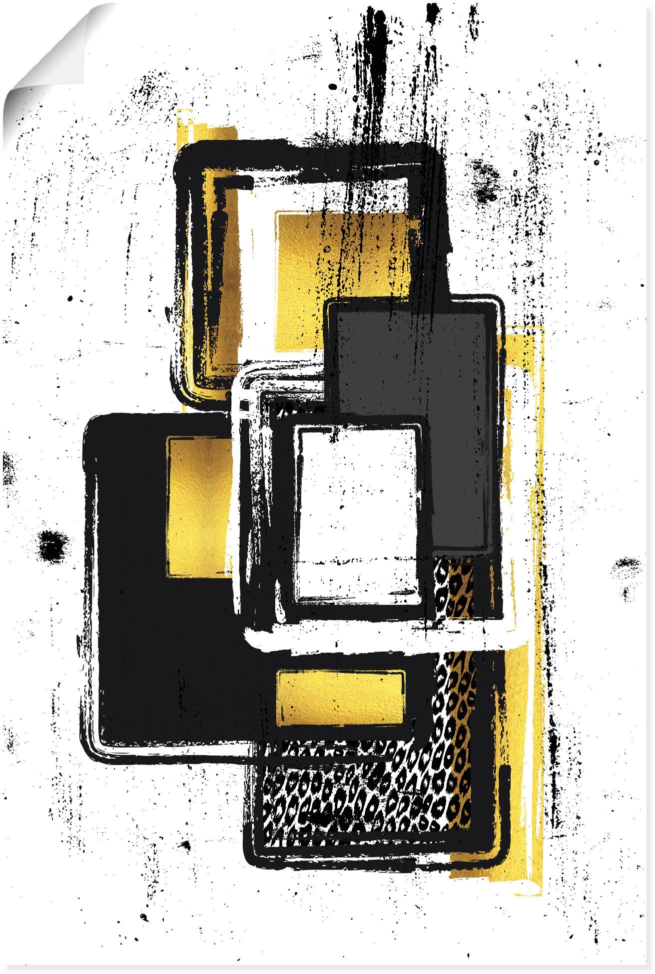 Artland Wandbild »Abstrakte Malerei Nr. 3 gold«, Muster, (1 St.), als  Leinwandbild, Poster, Wandaufkleber in verschied. Größen kaufen online bei  OTTO