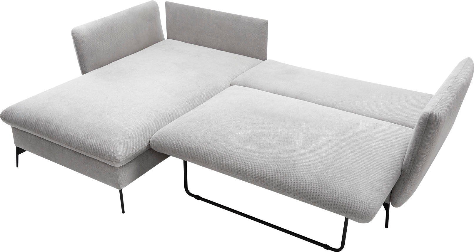 andas Ecksofa »LIVORNO,258 cm, L-Form,«, Schlaffunktion u. Bettkasten (139/224cm), Samt, Struktur, Webstoff