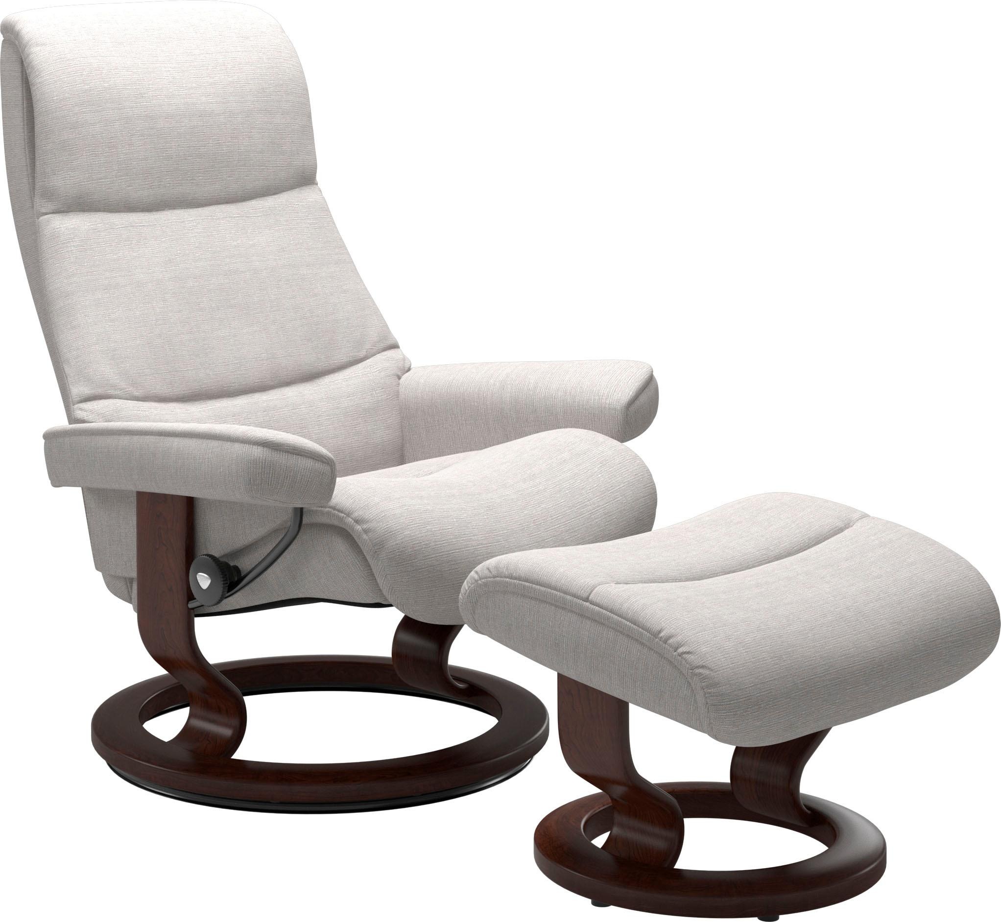 Stressless® Relaxsessel »View«, (Set, Relaxsessel mit Hocker), mit Classic Base, Größe L,Gestell Braun