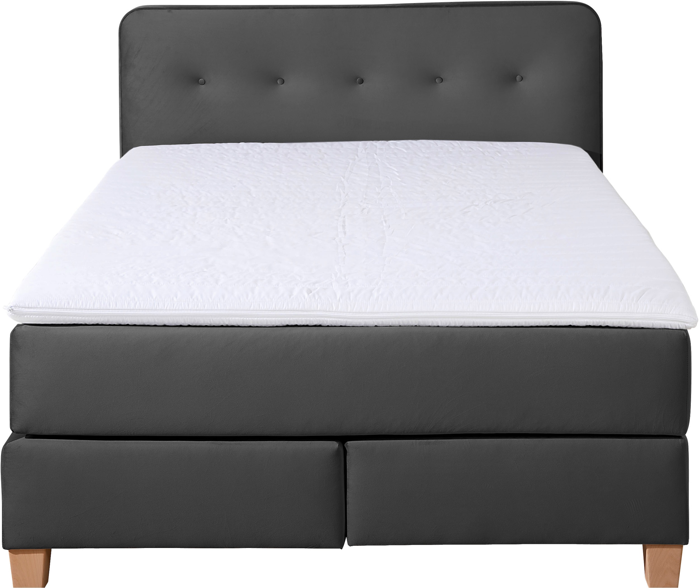 Home affaire Boxspringbett »Fargo«, in Überlänge 220 cm, mit Topper, 3 Ausführungen, 4, Breiten