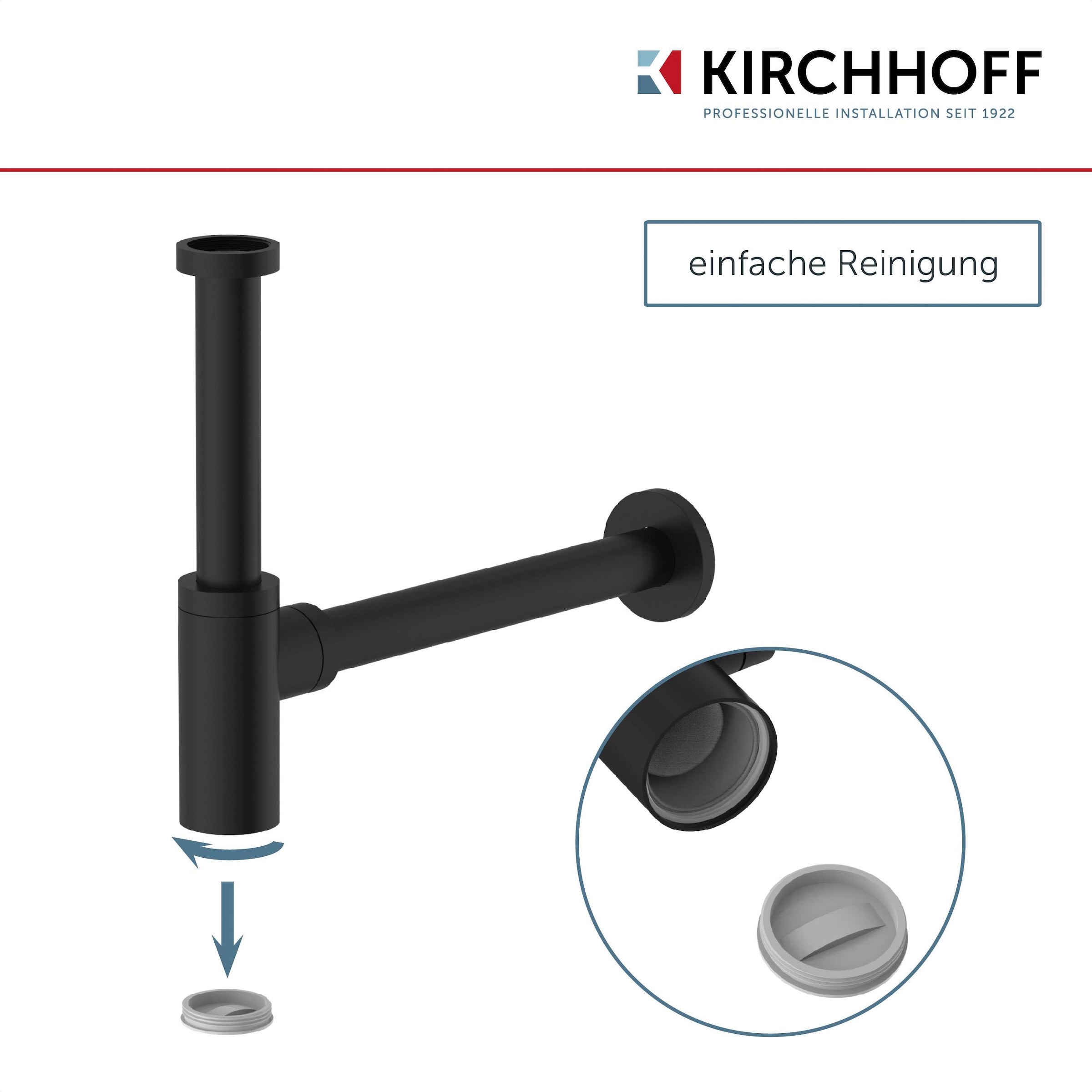 Kirchhoff Siphon »Design Flaschensiphon inkl. Reinigungsöffnung«, Röhrengeruchsverschluss für Waschbecken/Waschtische