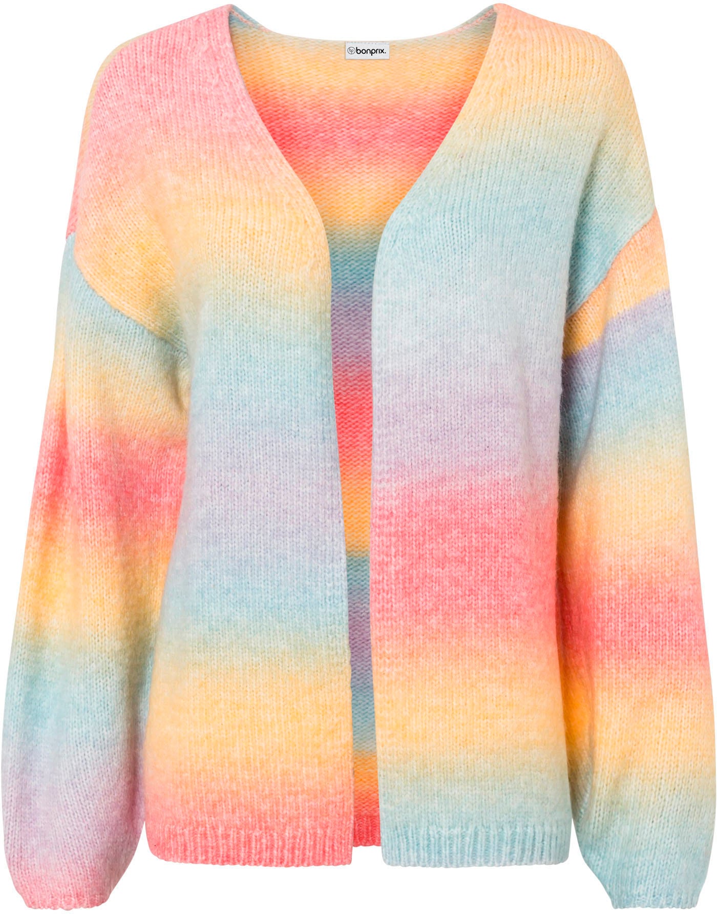 bonprix Strickjacke »Grobstrickjacke aus weichem Woll-Mix« Oversize-Passform, Multicolour-Optik, offene Form