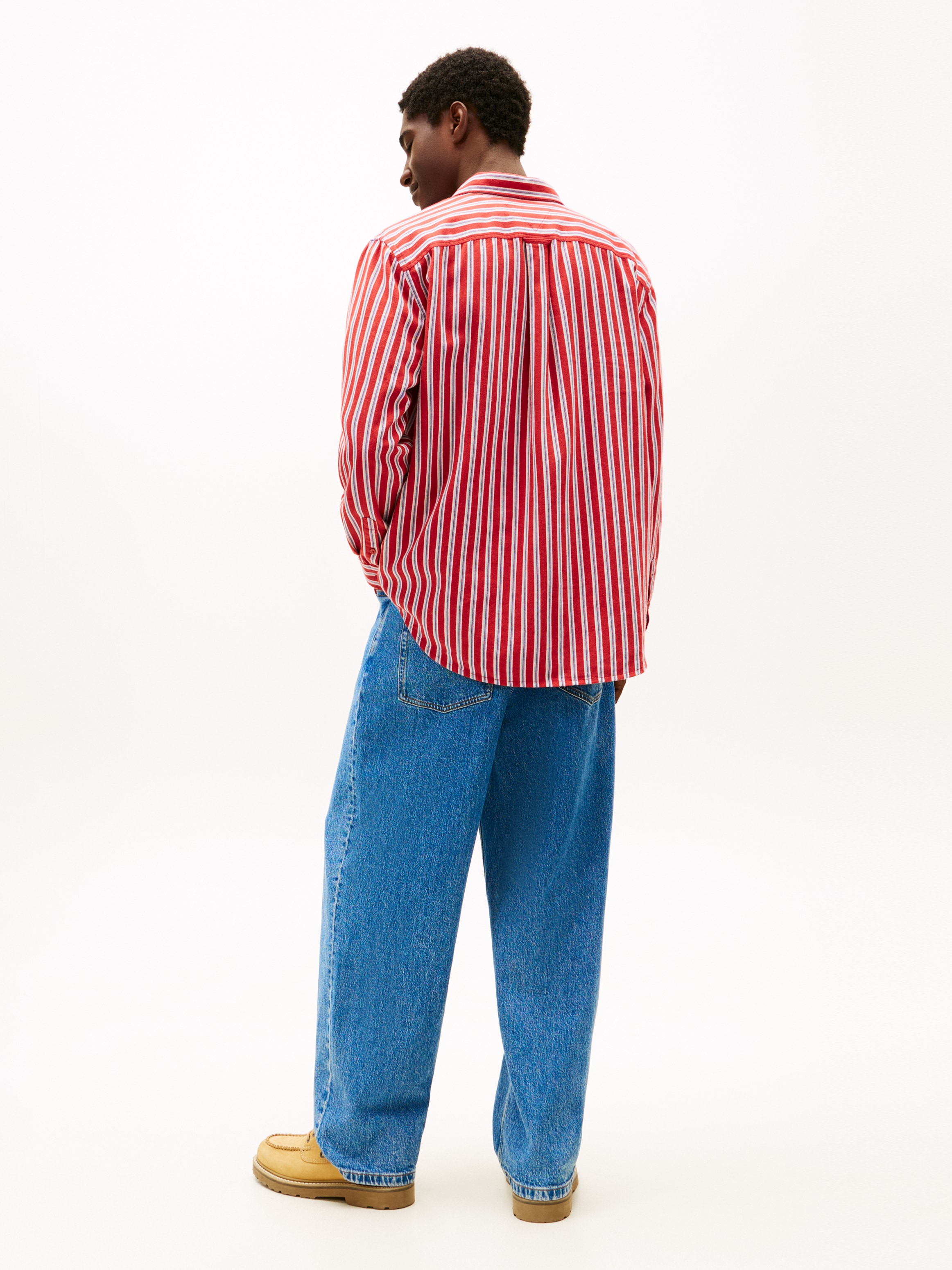 Tommy Jeans Langarmhemd »TJM STRIPE TWILL« gestreift, relaxed fit,