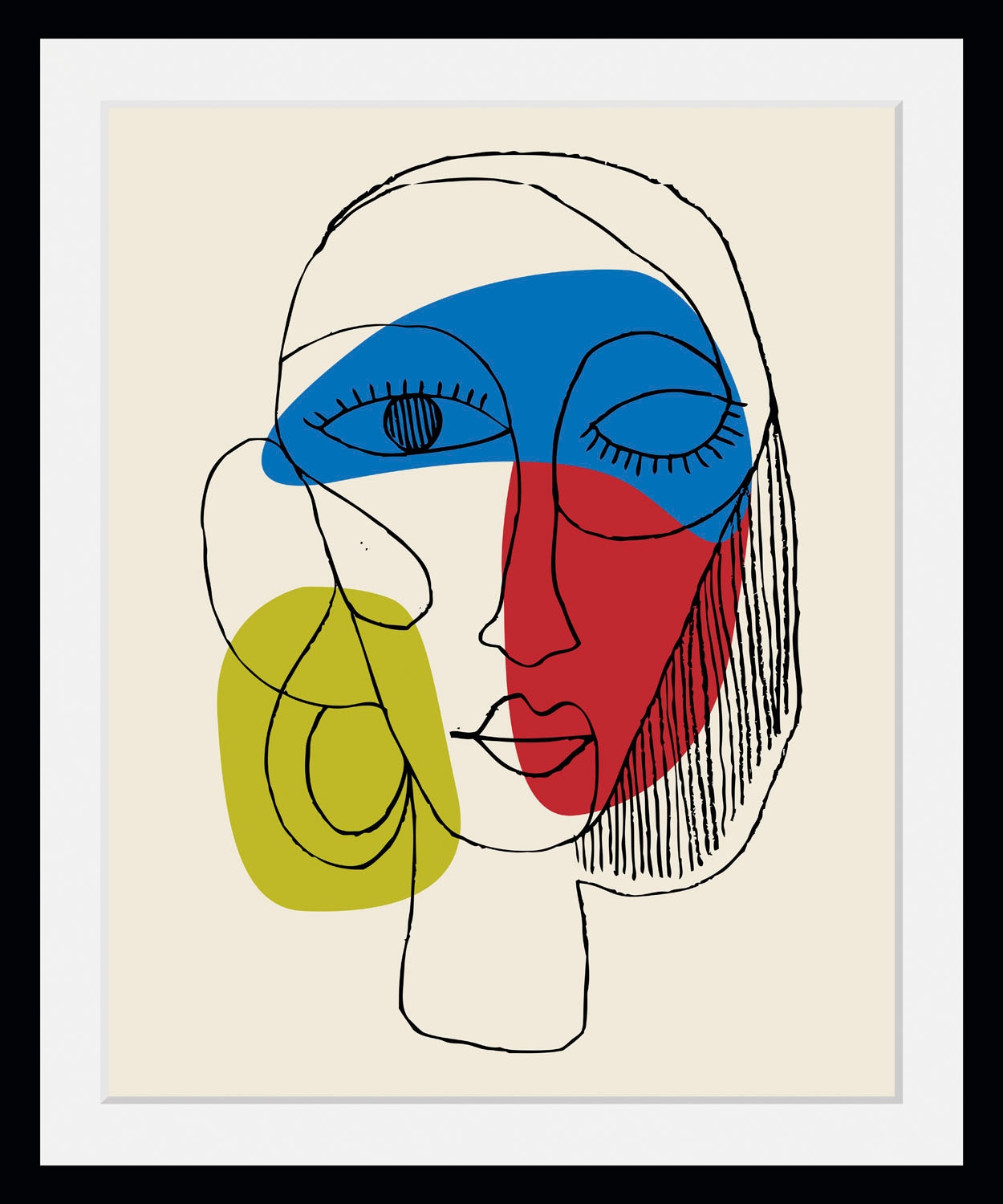 queence Bild »Patrischa«, Abstrakt-Kunst-Gemälde-Figuren-Modern-Gesicht, (1 St.), HD Premium Poster-Druck inkl. Holzrahmen