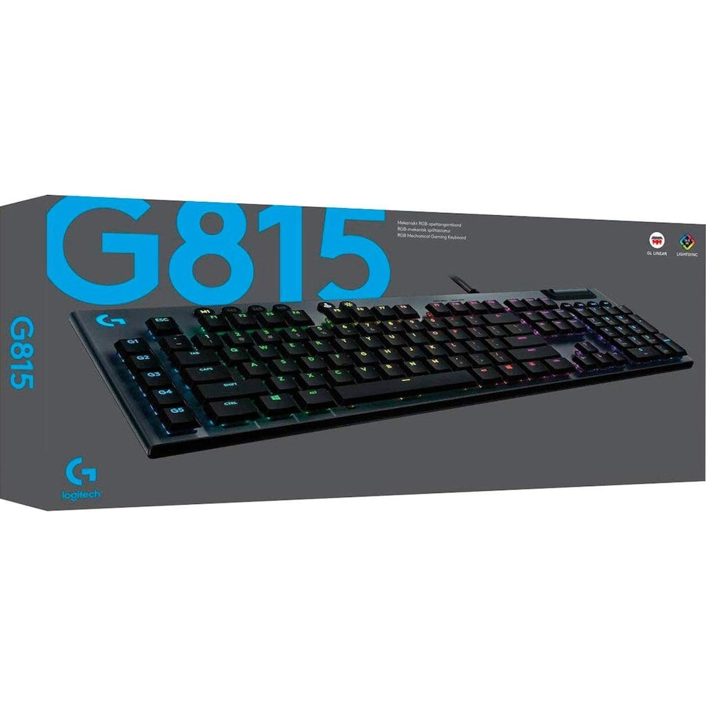Logitech G Gaming-Tastatur »G815 LIGHTSYNC RGB Mechanical Gaming Keyboard - GL Clicky«, (USB-Anschluss-Ziffernblock-Multimedia-Tasten)