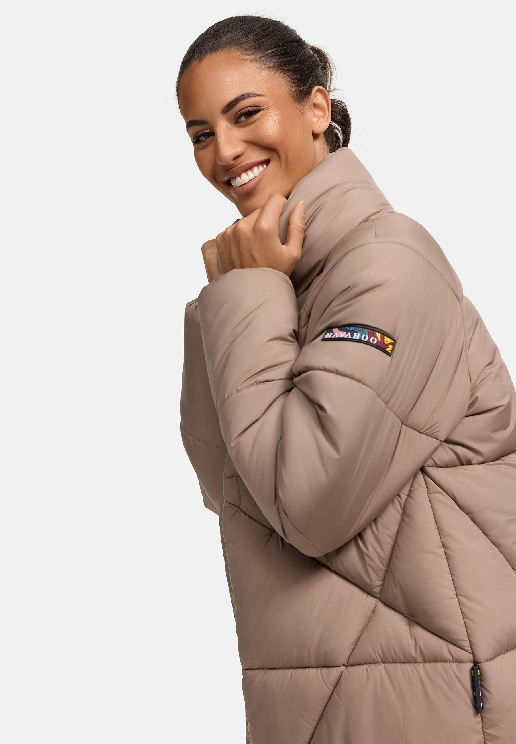 Navahoo Steppjacke »Steppjacke Schokolinaa 14«, ohne Kapuze, Winterjacke mit modischer Steppung & hohem Kragen