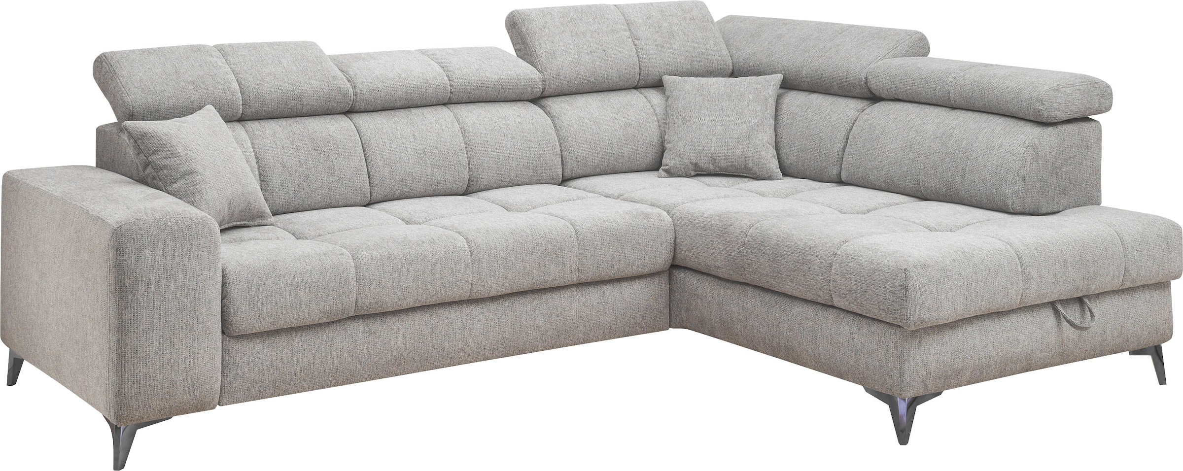 ED EXCITING DESIGN Ecksofa »Sydney L-Form«, (2 St.), frei im Raum stellbar, mit Bettkasten, inkl. Kopfteilverstellung