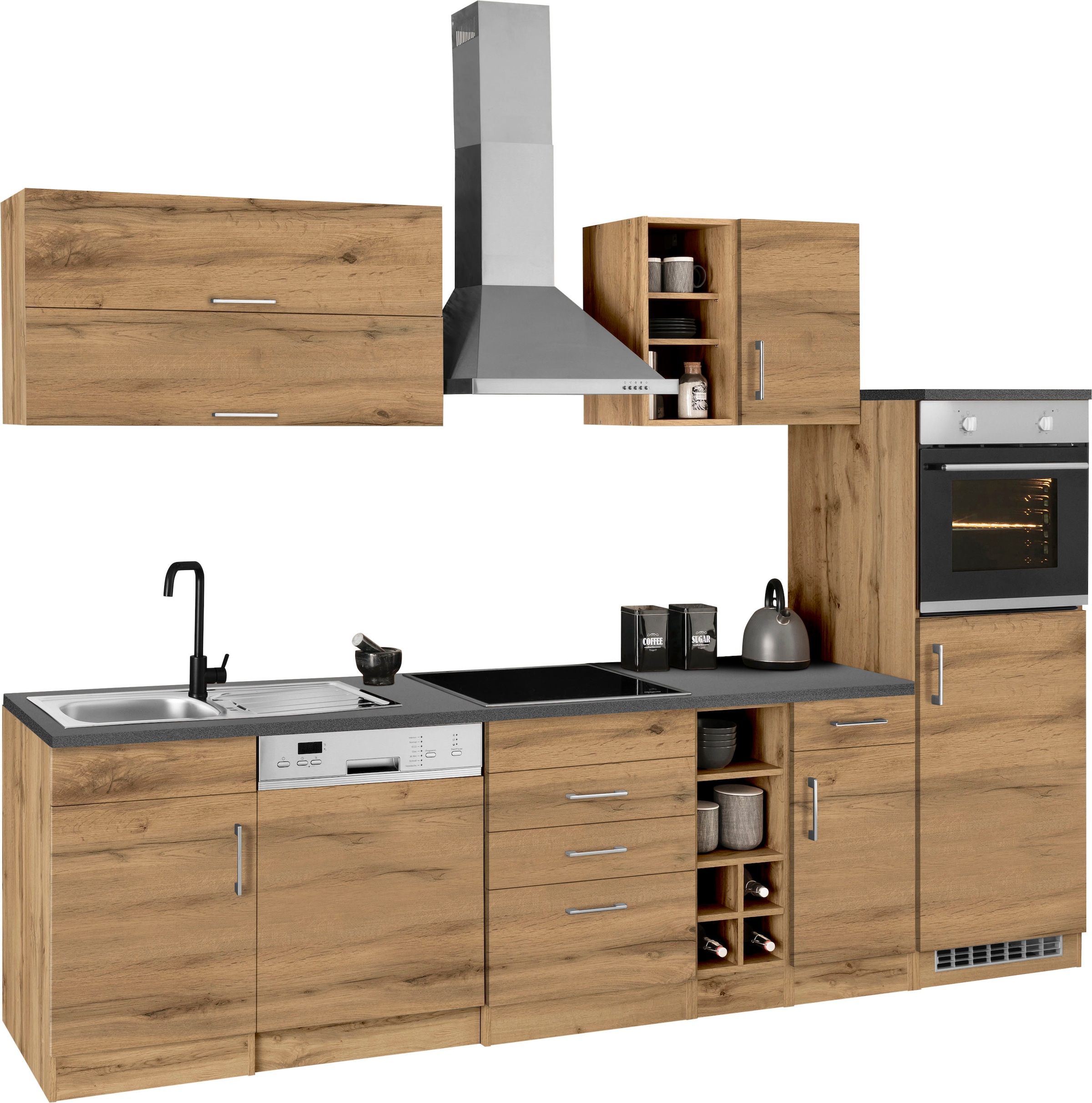 KOCHSTATION Küchenzeile »KS-Colmar« ohne E-Geräte, Breite 300 cm