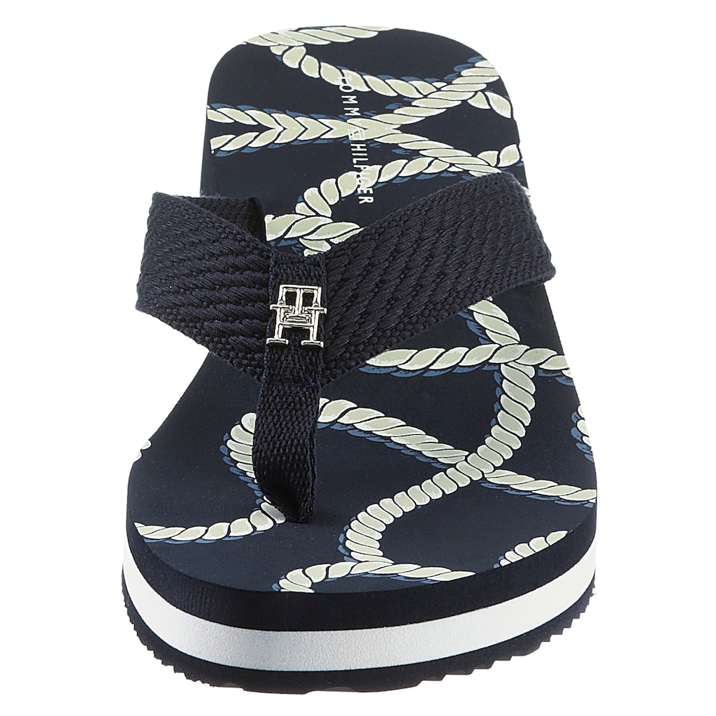 Tommy Hilfiger Zehentrenner »TOMMY ROPE M WEDGE SANDAL«