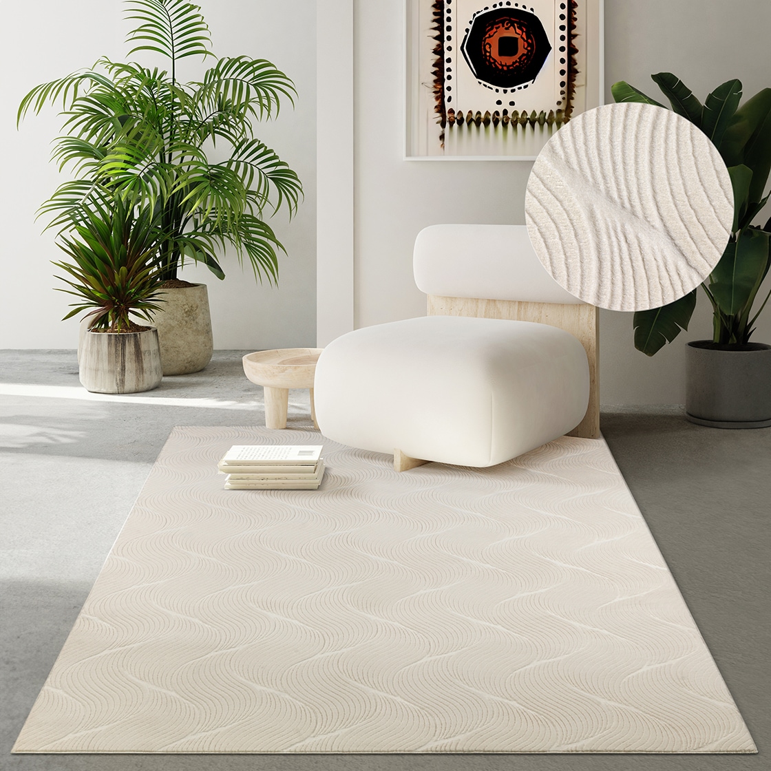 the carpet Teppich »Rio« rechteckig 8 mm Höhe weicher Wohnzimmer Teppich rutschfest 3D-Optik