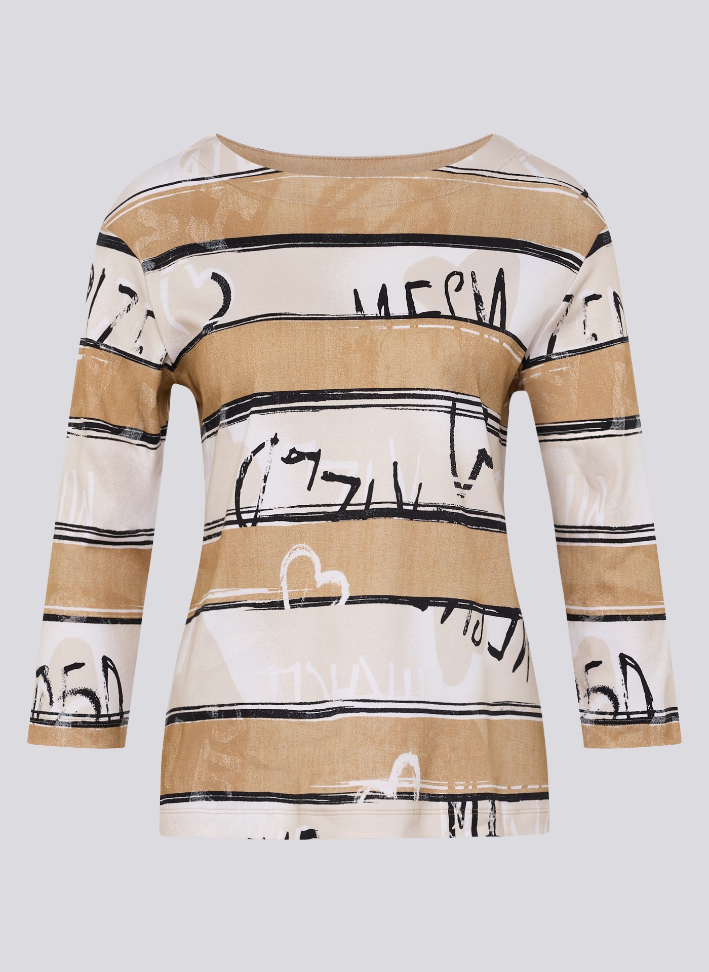 Rabe 3/4-Arm-Shirt mit All-Over Schriftzüge