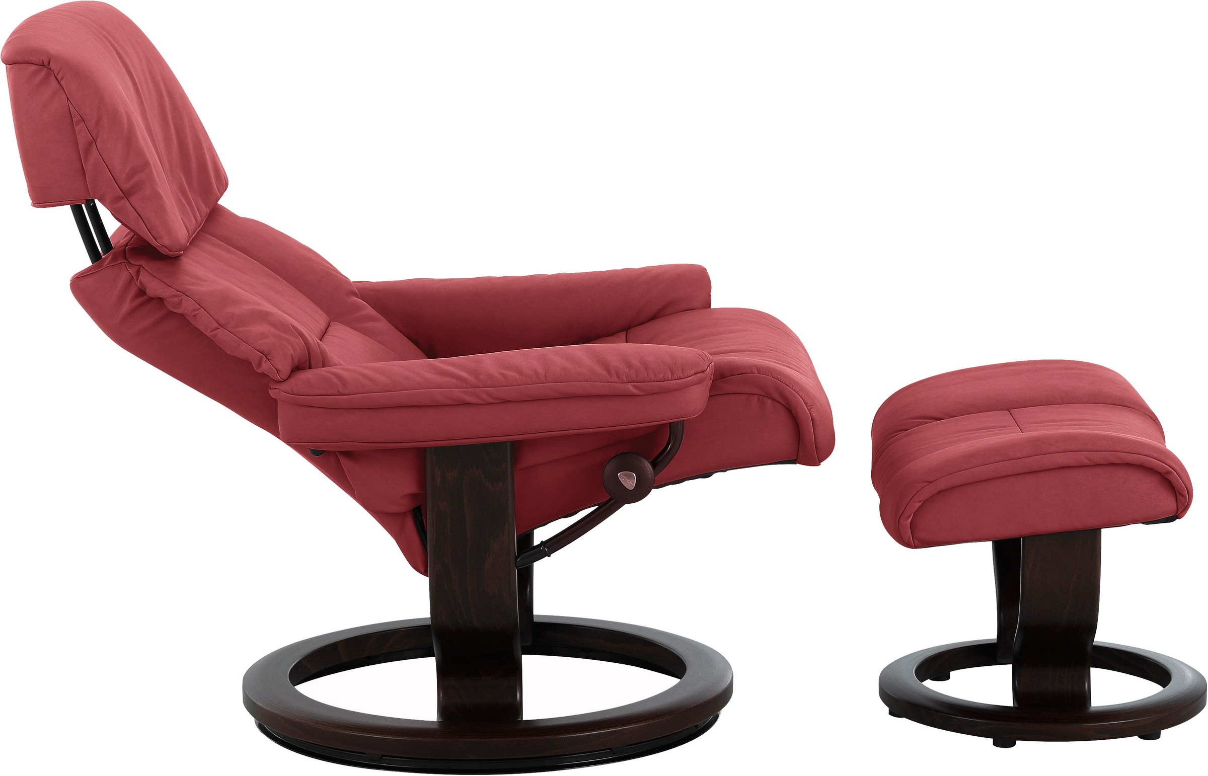 Stressless® Relaxsessel »Ruby«, (Set, Relaxsessel mit Hocker), mit Classic Base, Größe M, Gestell Eiche, Wenge, Braun & Schwarz