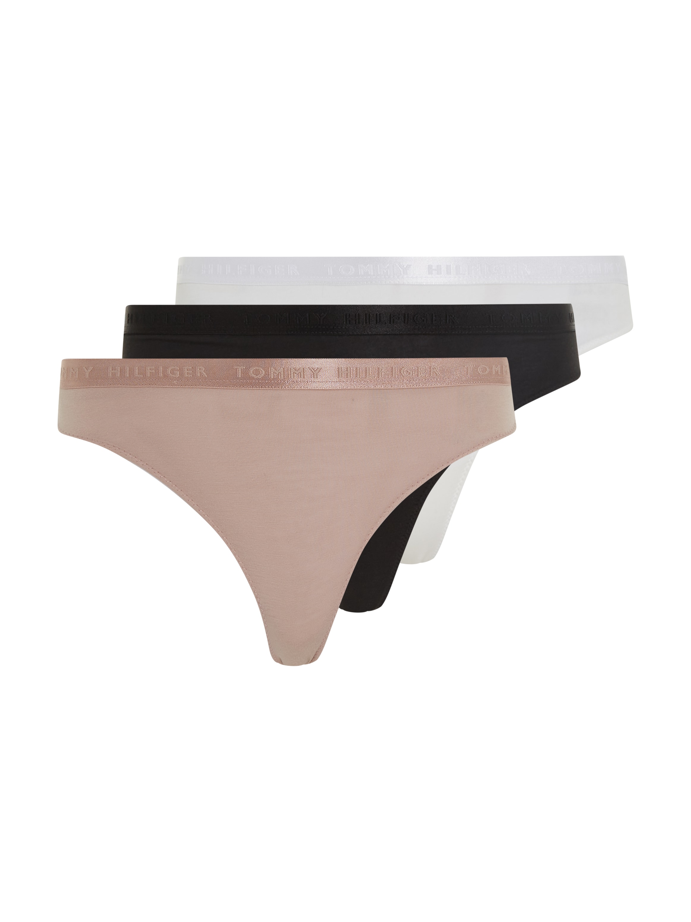 Tommy Hilfiger Underwear Slip »3P THONG (EXT SIZES)«, (Packung, 3 St., 3er), mit Logobund