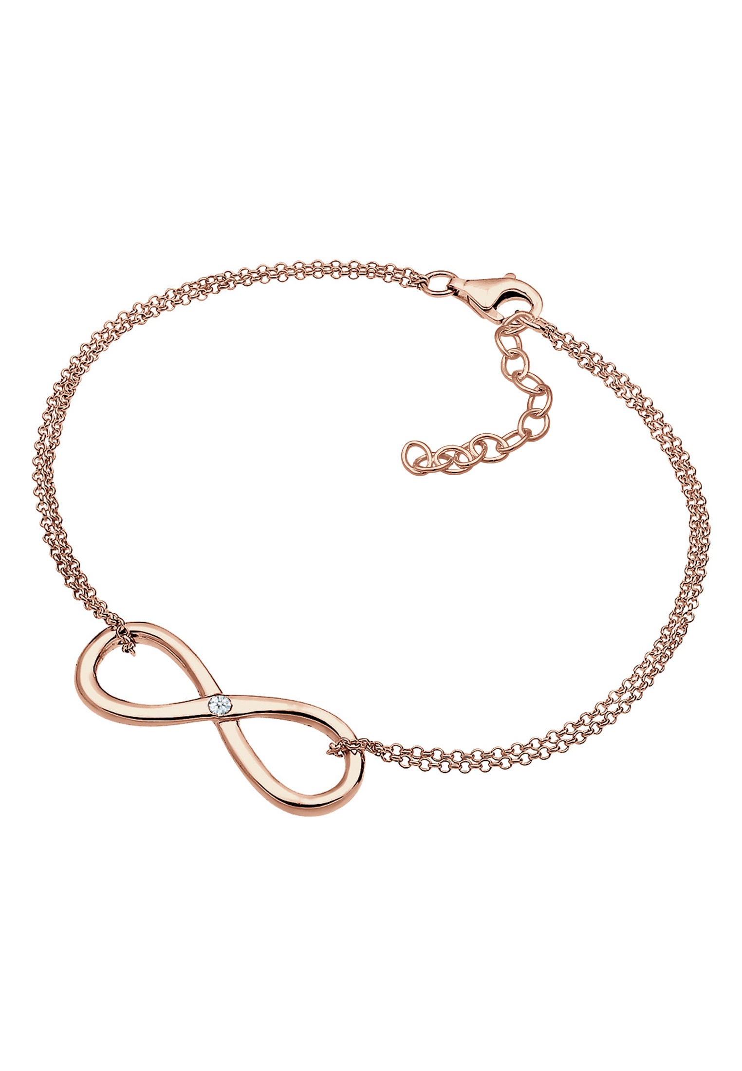 Elli DIAMONDS Armkette »Armband Diamanten Infinity Diamant Weiß Brillantschliff (0.03 ct) 925 Sterling Silber«