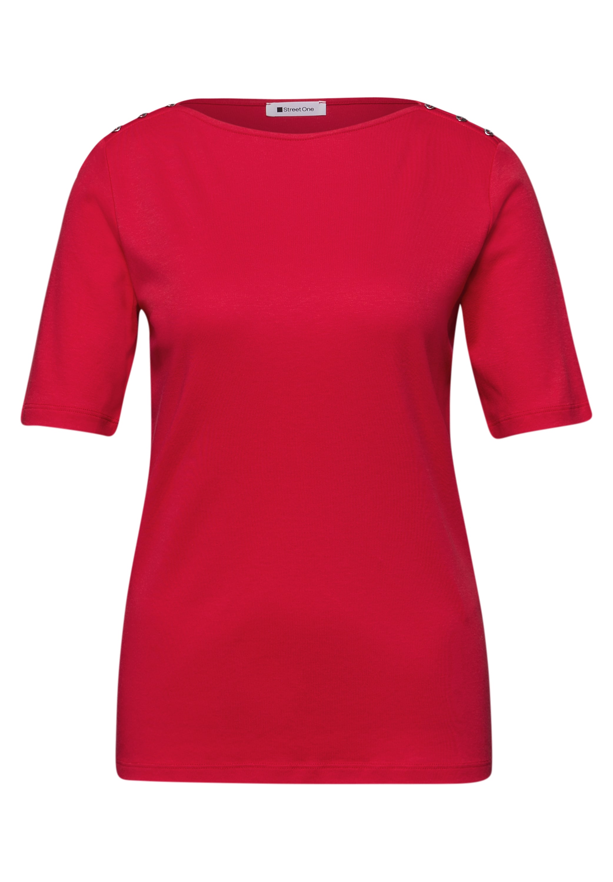 STREET ONE Kurzarmshirt mit Knopfdetail