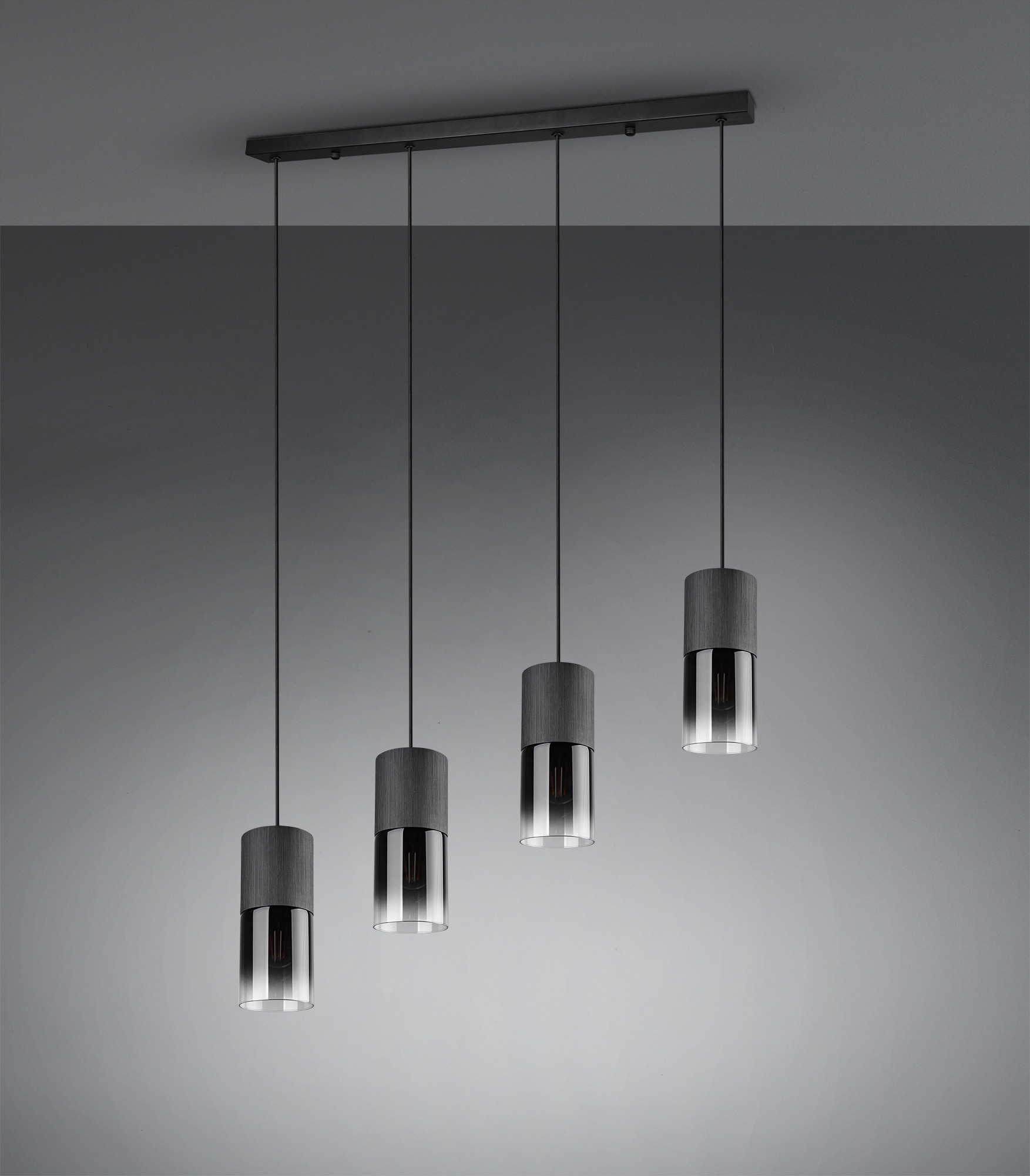 TRIO Leuchten Pendelleuchte »ROBIN«, 4 flammig, Leuchtmittel E27 | ohne Leuchtmittel, Hängelampe 4-flammig, höhenverstellbar, Glasschirme Ø 10 cm, Esszimmer