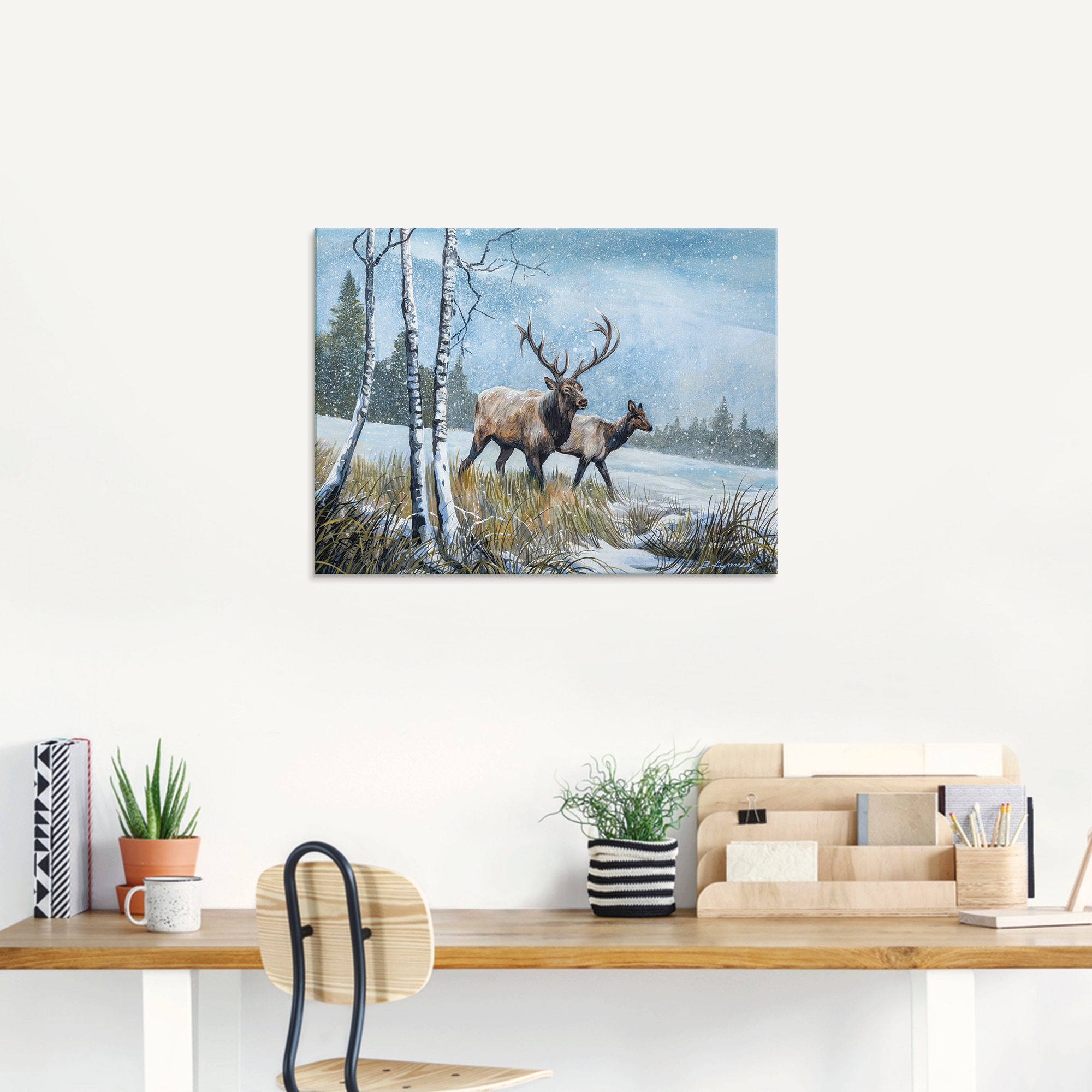 Artland Glasbild »Hirsch Reise IV«, Wildtiere, (1 St.), in verschiedenen Größen