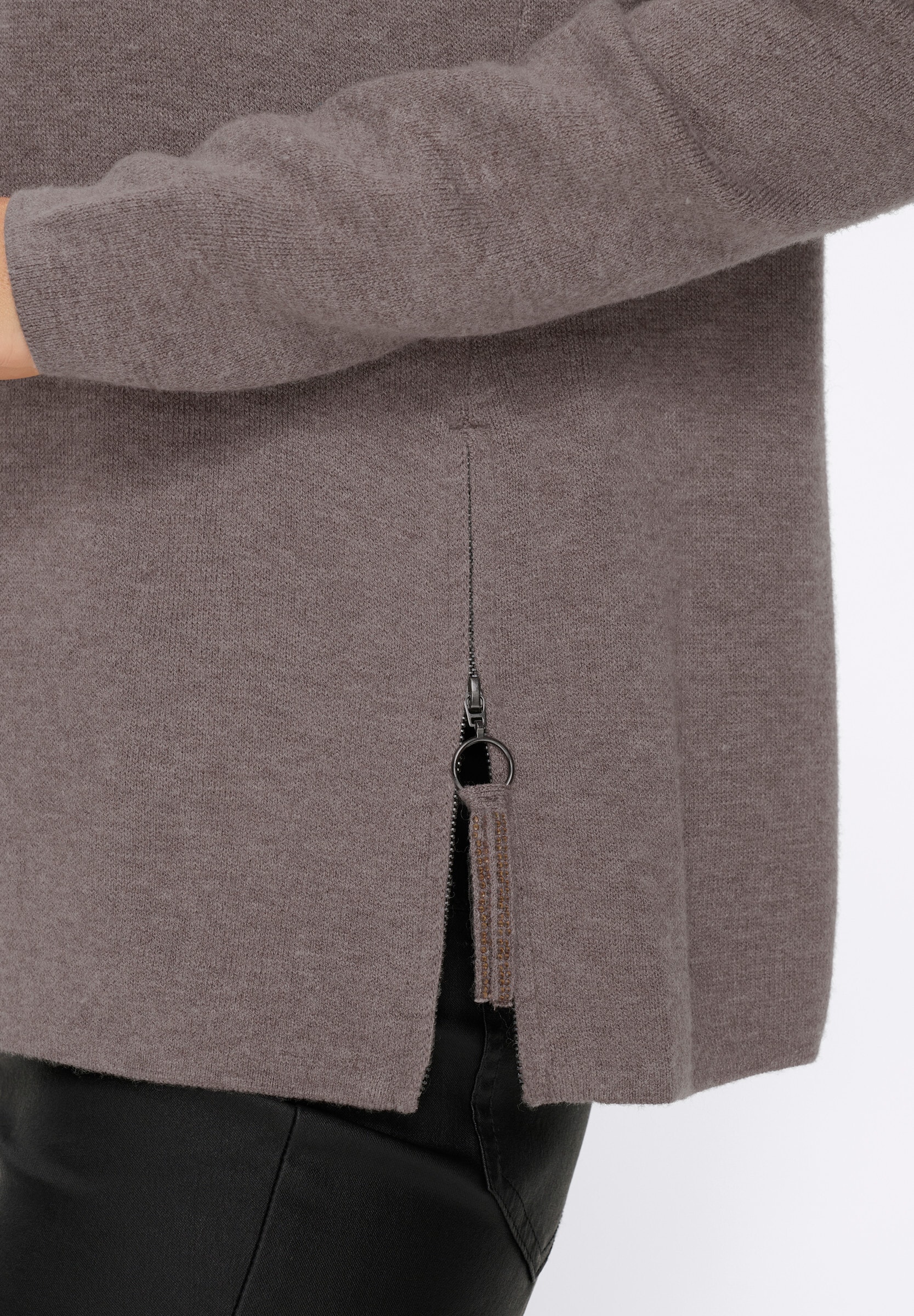 heine Strickpullover »Pullover Strickpullover mit Zipper am Saum«