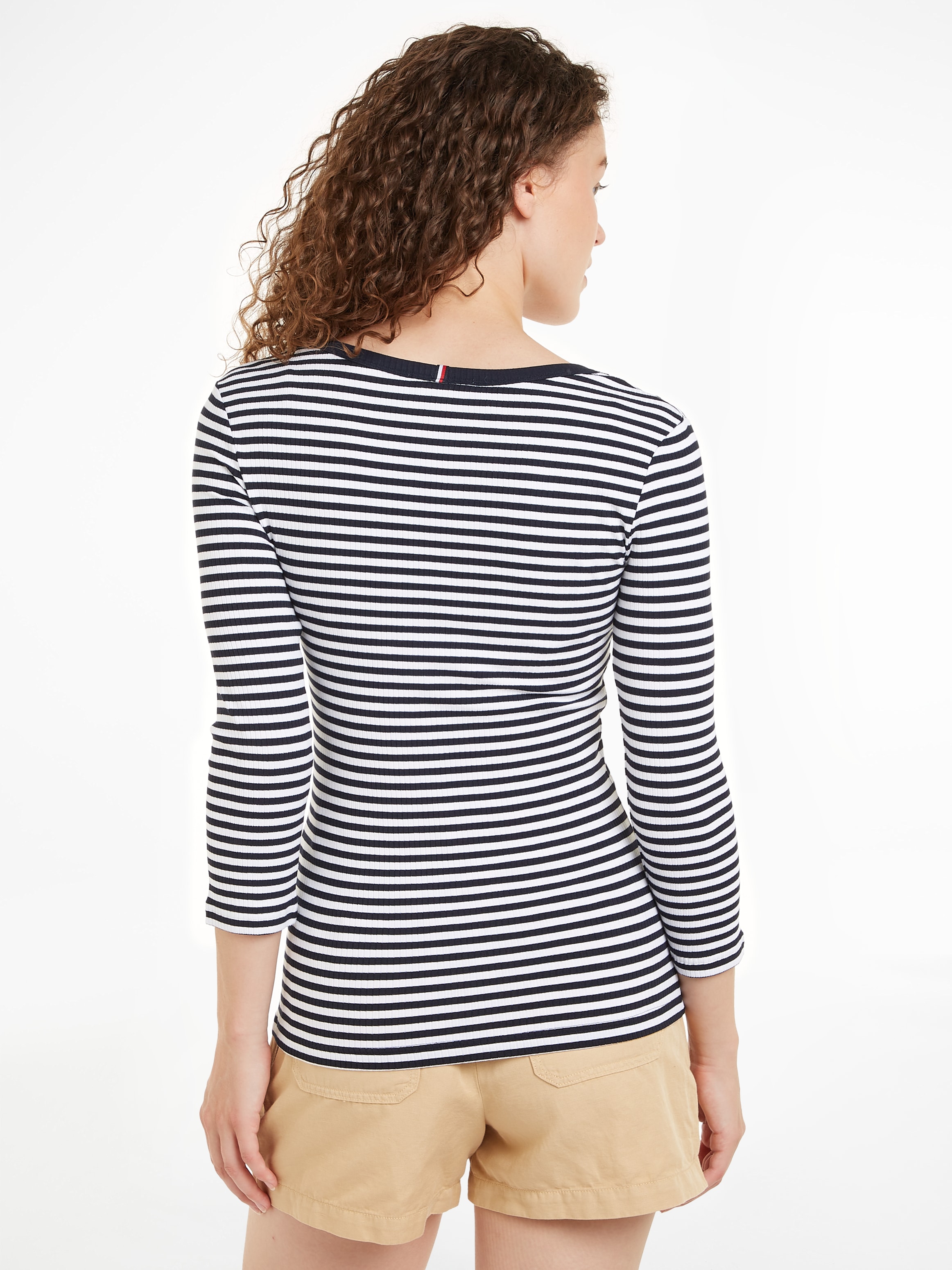 Tommy Hilfiger 3/4-Arm-Shirt »SLIM 5X2 STR RIB HENLEY 3/4«, in gestreifter Optik