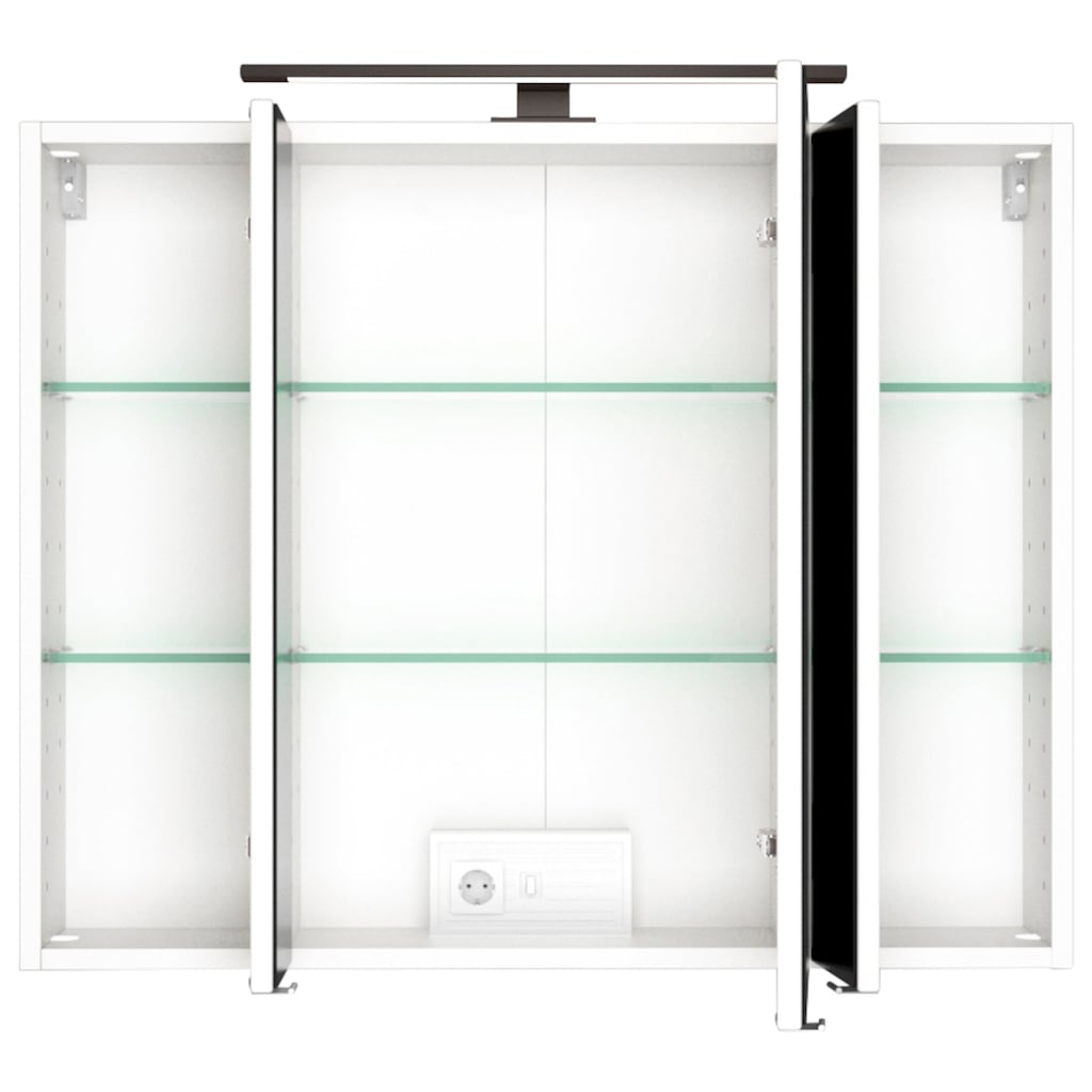 HELD MÖBEL Spiegelschrank »Luena«, Breite 80 cm, mit 3D-Effekt, dank drei Spiegeltüren