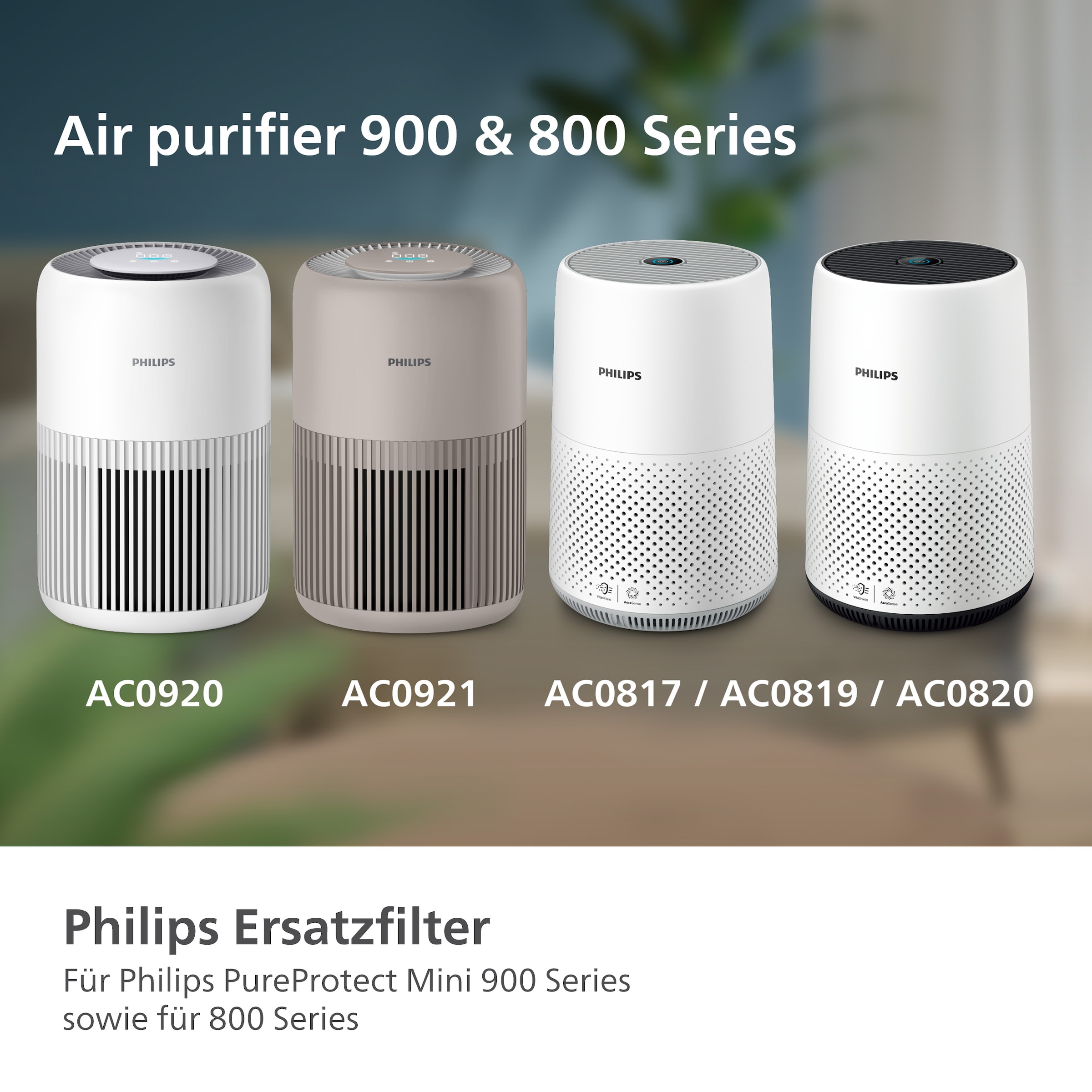 Philips HEPA-Filter »FY0900/30 kompatibel mit Philips Luftreinigern 900 und 800 Series«, bis zu 1 Jahr verwendbar, 2-Schichten-HEPA-Filtersystem