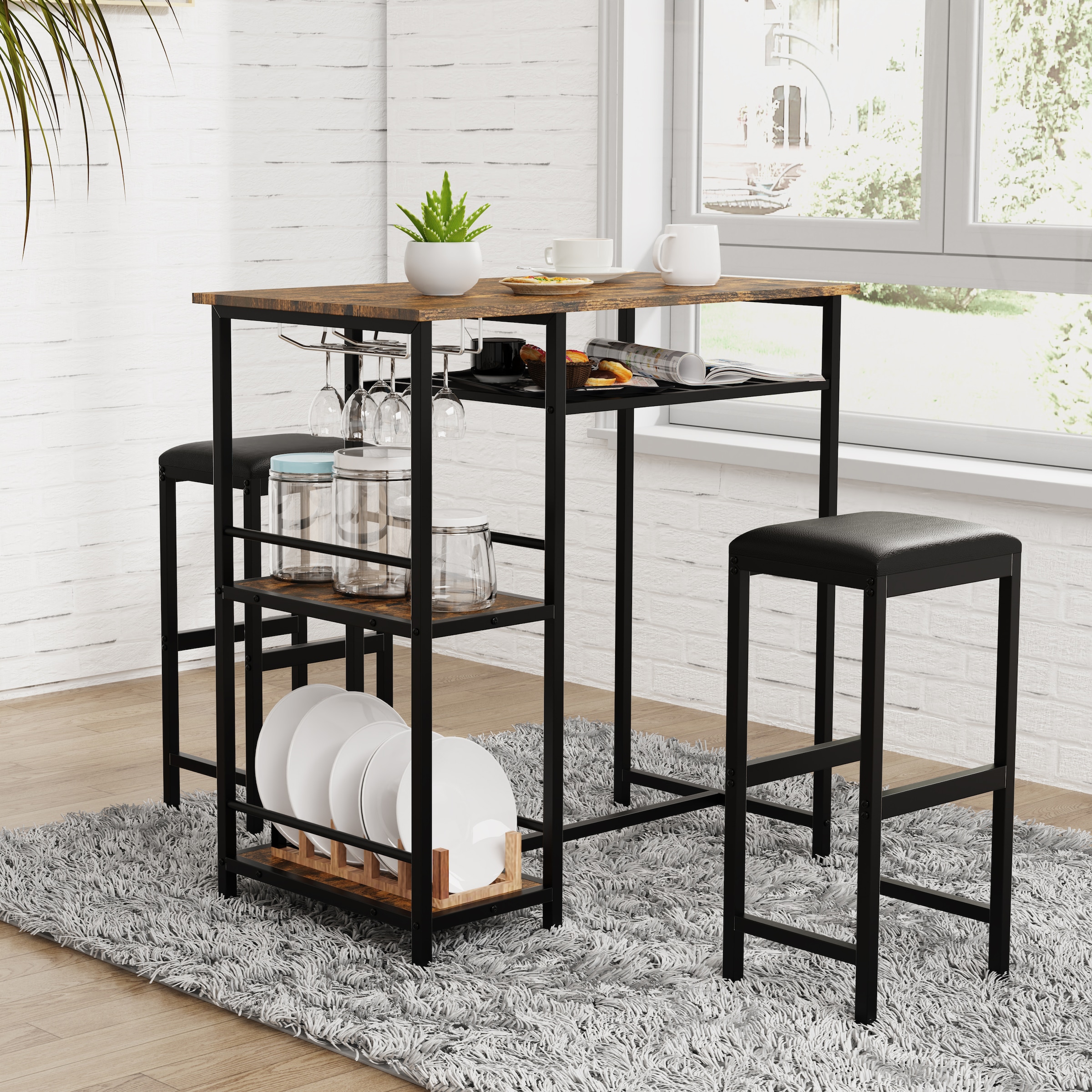 VCM Bartisch »3 tlg. Set Bartisch Bistrotisch Barhocker Kolari«