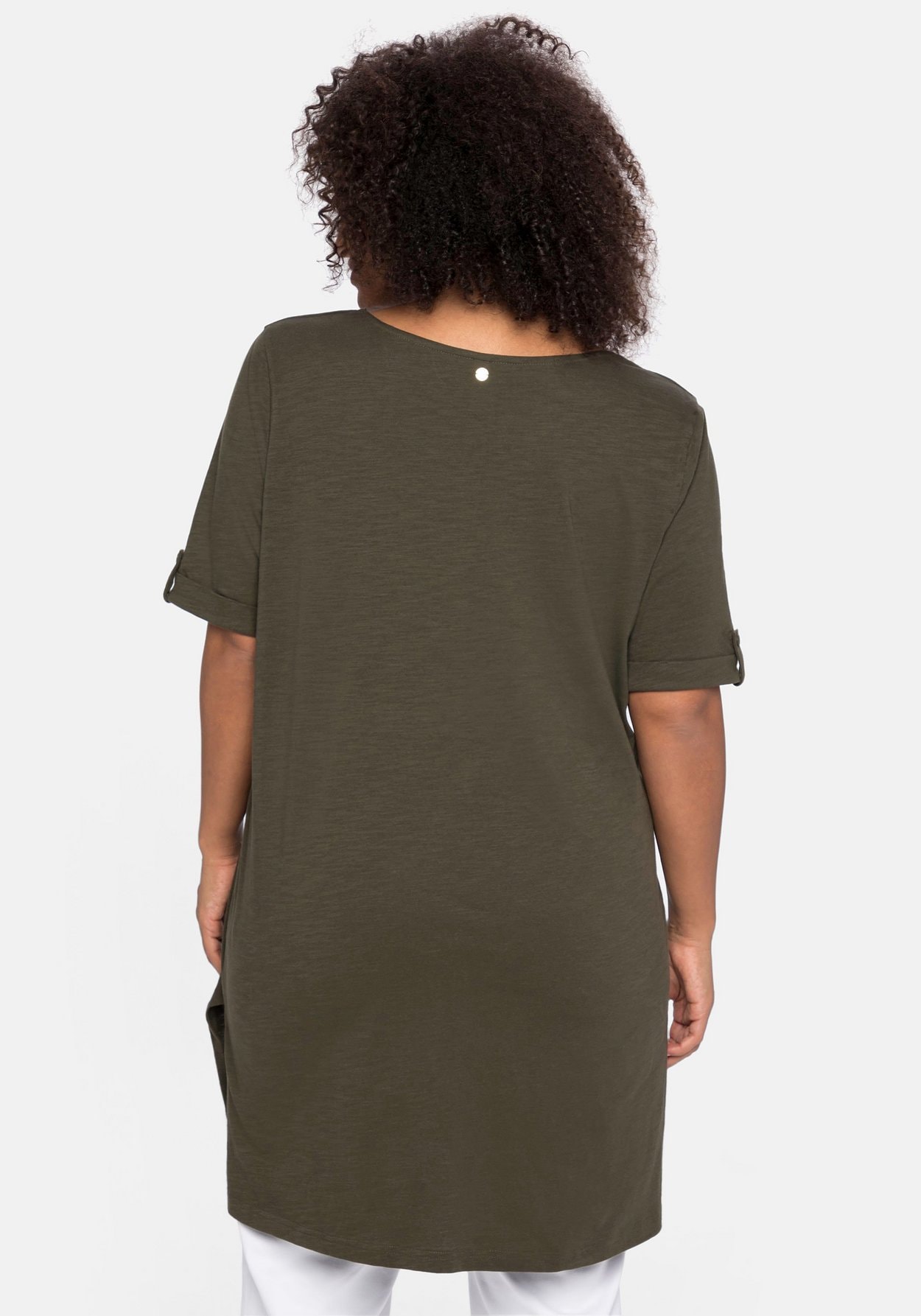 Sheego Longshirt »Longshirt mit geschlitztem Ausschnitt«