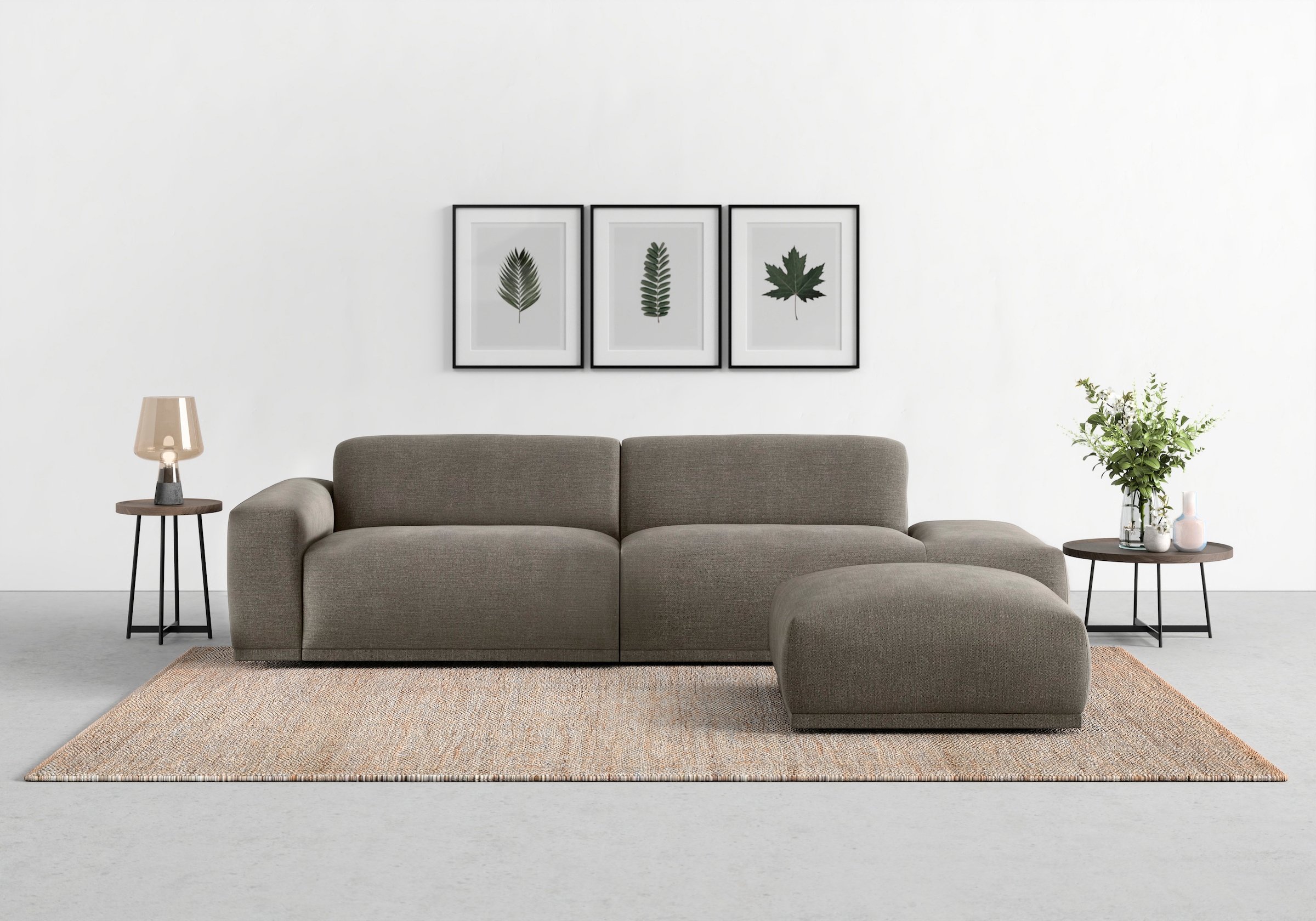 TRENDMANUFAKTUR Big-Sofa »Braga, mit hochwertigem Kaltschaum, Megasofa, in Cord erhältlich«, modernes Big-Sofa, Couch mit hohem Sitzkomfort, 277/72/107 cm (B/H/T)