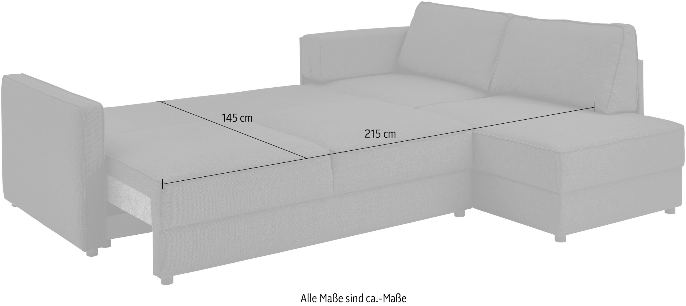 ATLANTIC home collection Schlafsofa »Chill«, Ecksofa mit Bettfunktion und Bettkasten