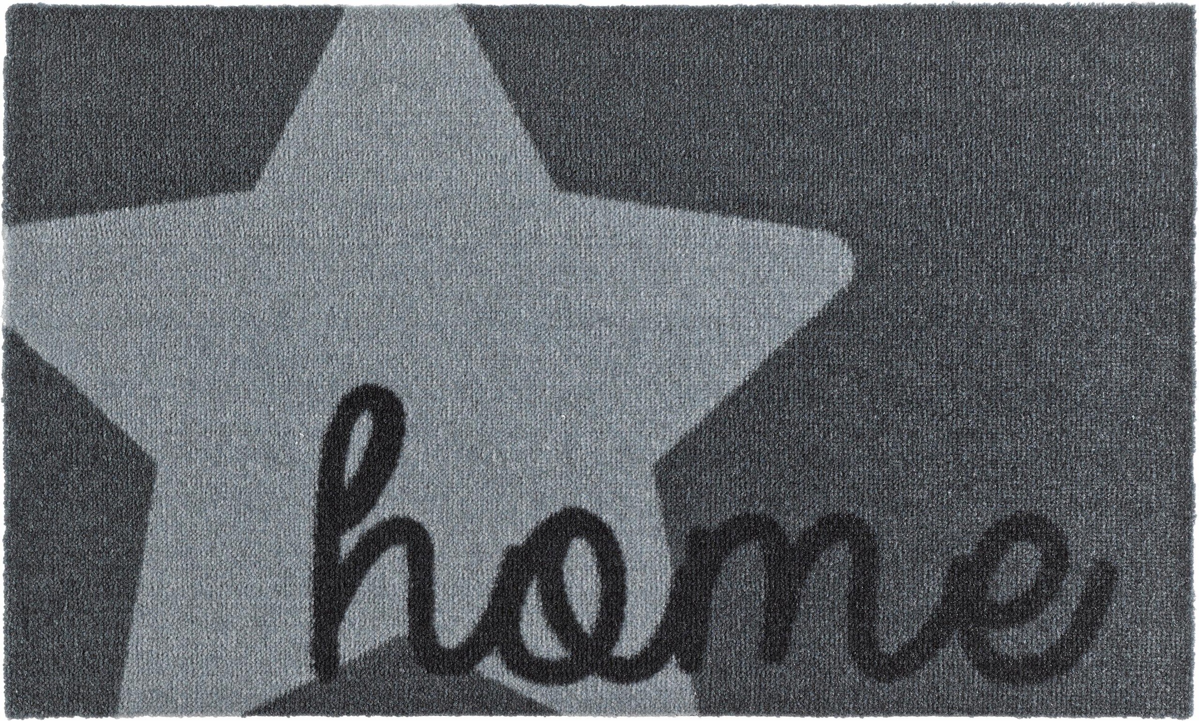 Zala Living Fußmatte »Star Home«, rechteckig, 7 mm Höhe, Fussabstreifer, Fussabtreter, Schmutzfangläufer, Schmutzfangmatte, Schmutzfangteppich, Schmutzmatte, Türmatte, Türvorleger, mit Spruch, rutschhemmend beschichtet, waschbar