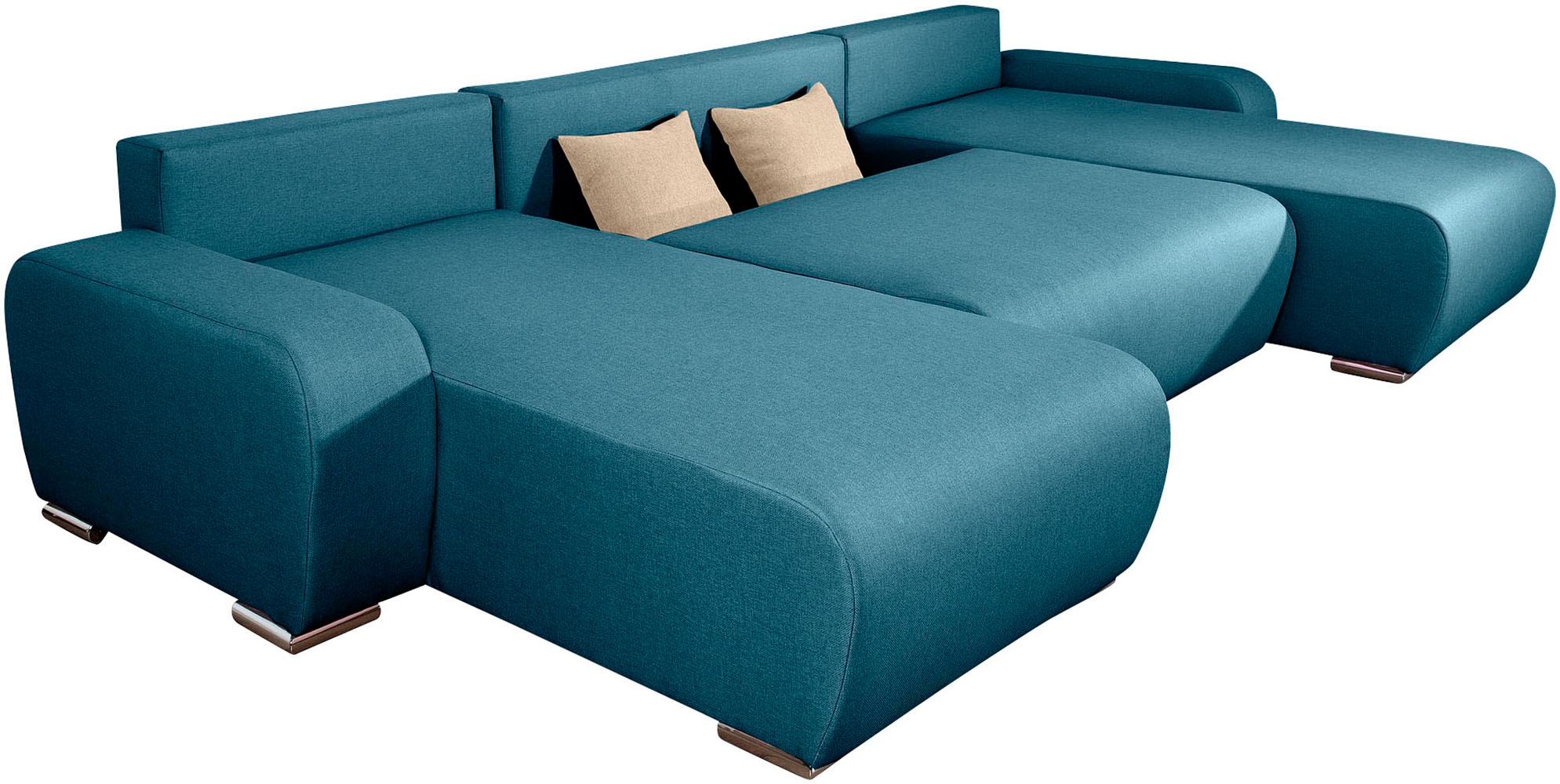 COLLECTION AB Wohnlandschaft »Paola U-Form, B: 314 cm« Schlaffunktion, Bettkasten & 4 Zierkissen, Federkern